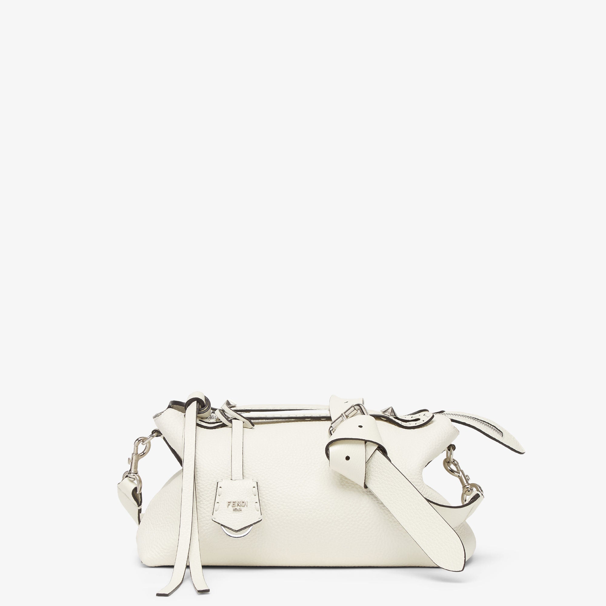 By The Way Selleria Medium White Selleria bag with 192 hand-sewn topstitches