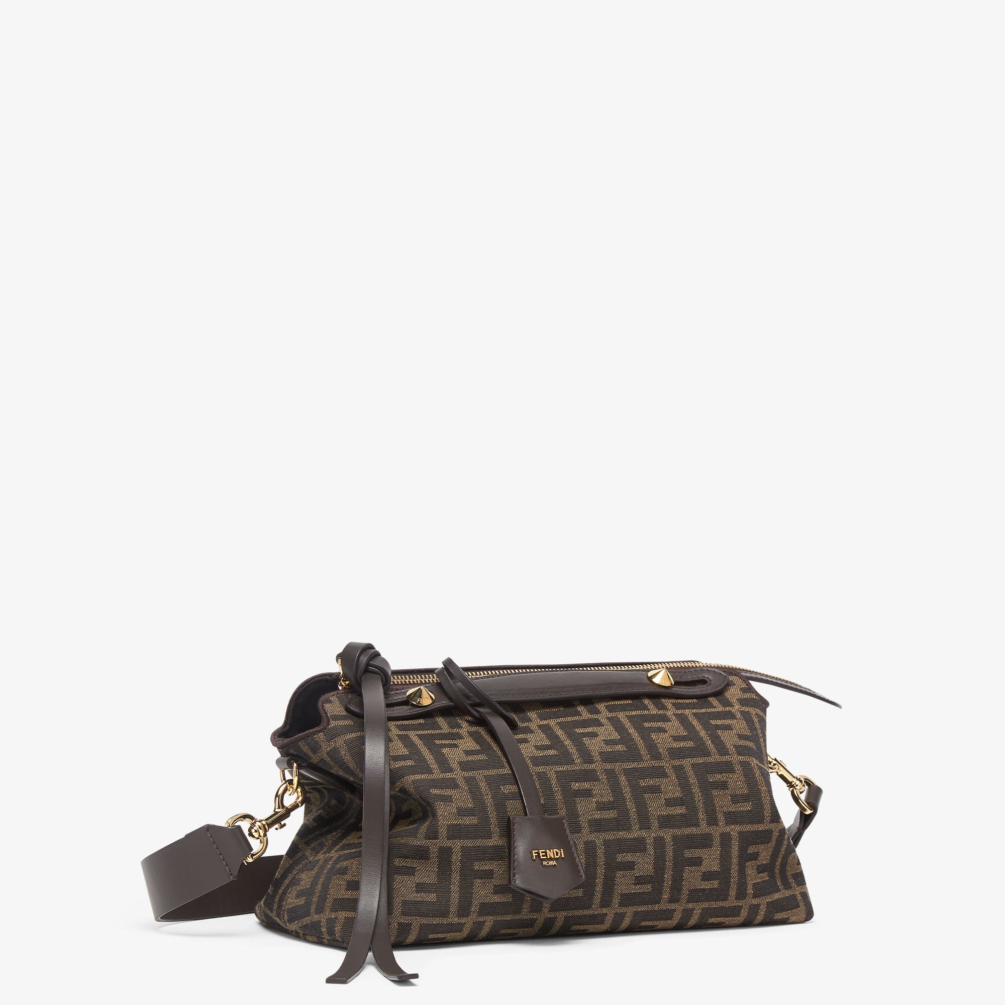 By The Way Soft Medium Brown FF jacquard fabric bag