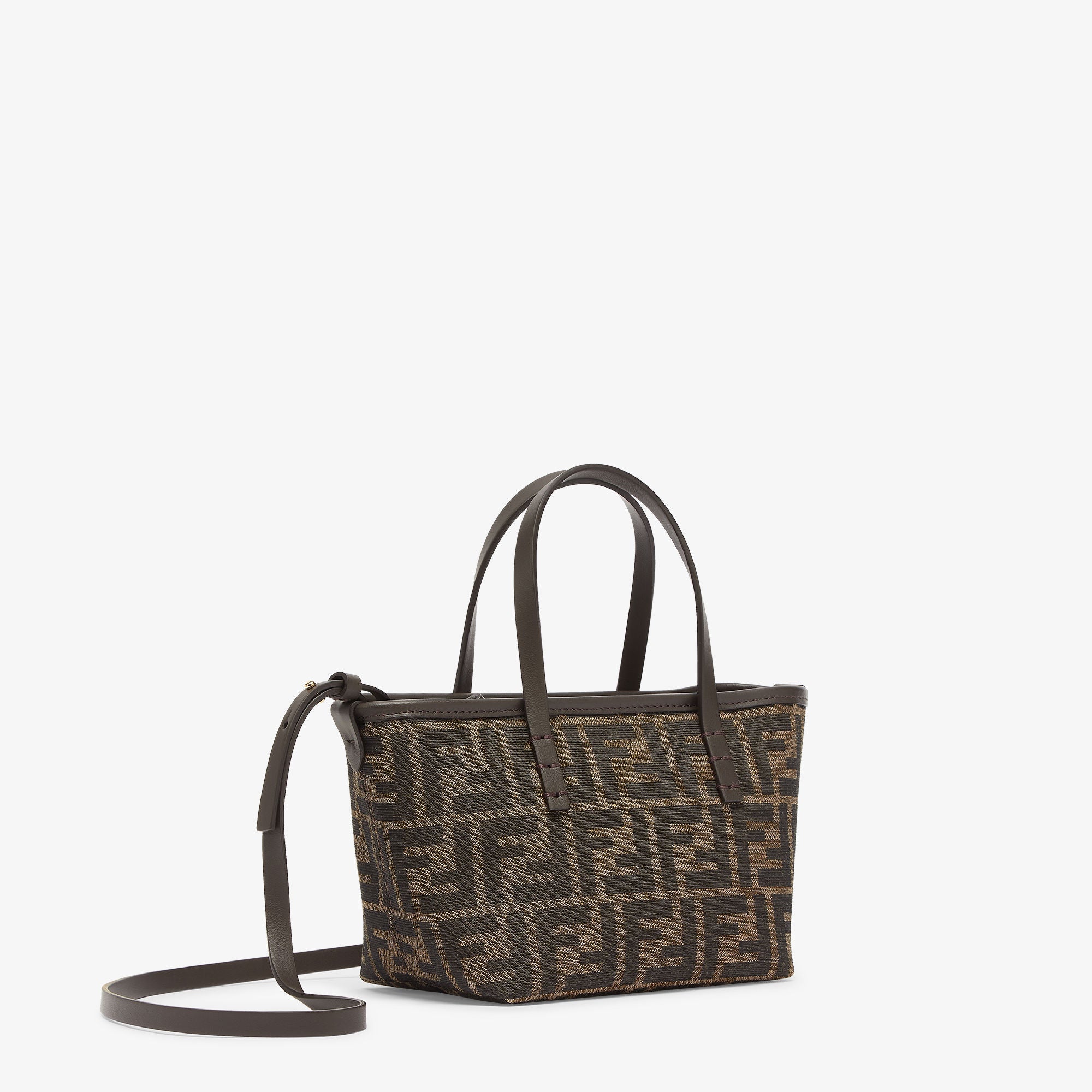 Mini Roll Brown FF jacquard mini bag