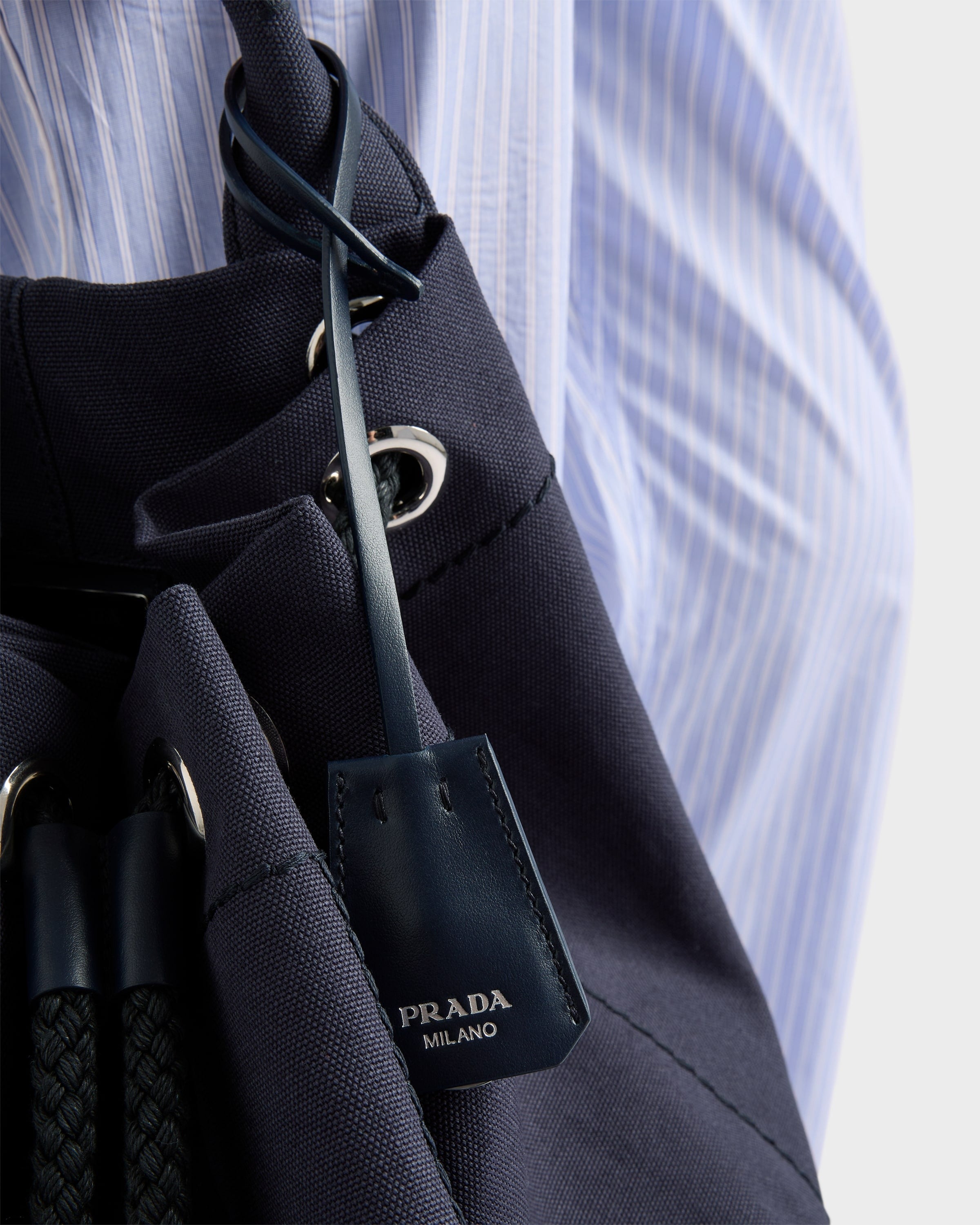Canvas drawstring duffle bag Baltic Blue
