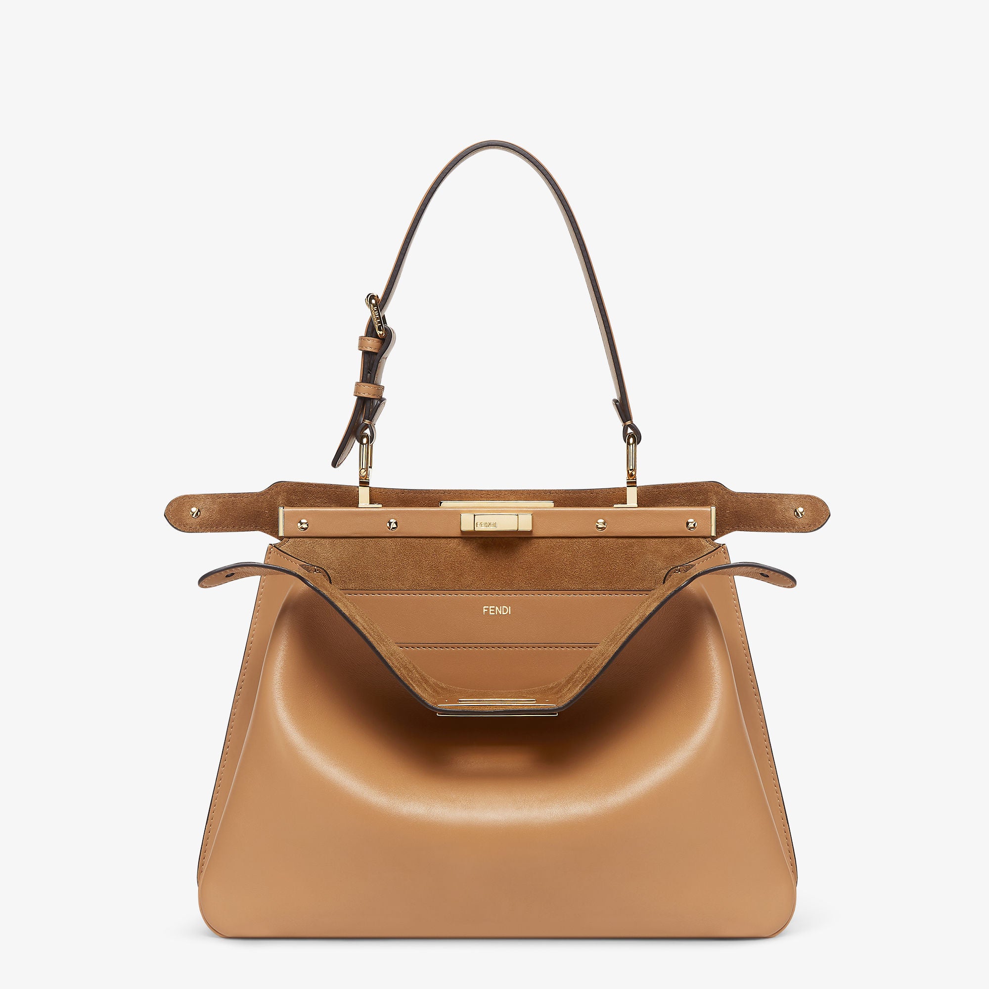 Peekaboo Soft Medium Cappuccino-colored leather bag