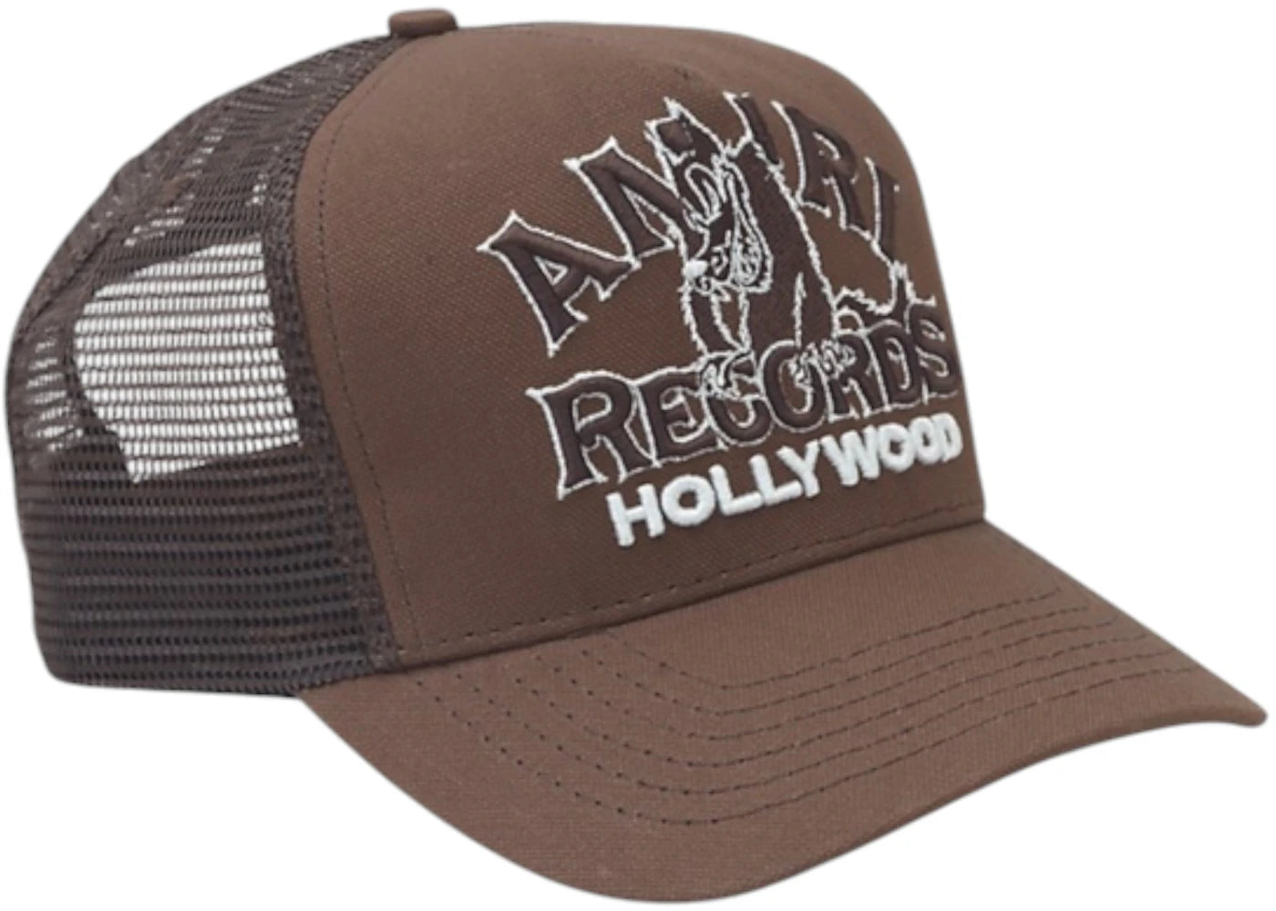 AMIRI Wolf Logo Trucker Hat Acorn