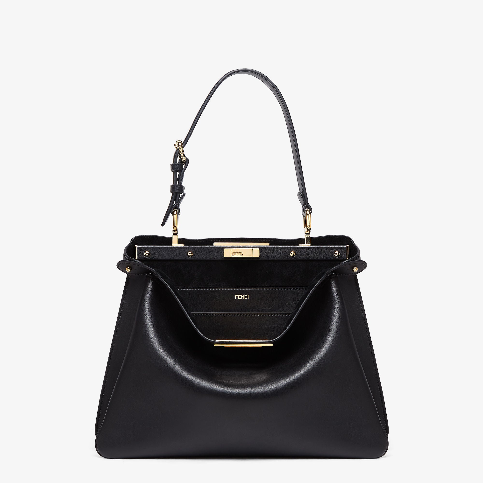 Peekaboo Soft Medium Black leather bag