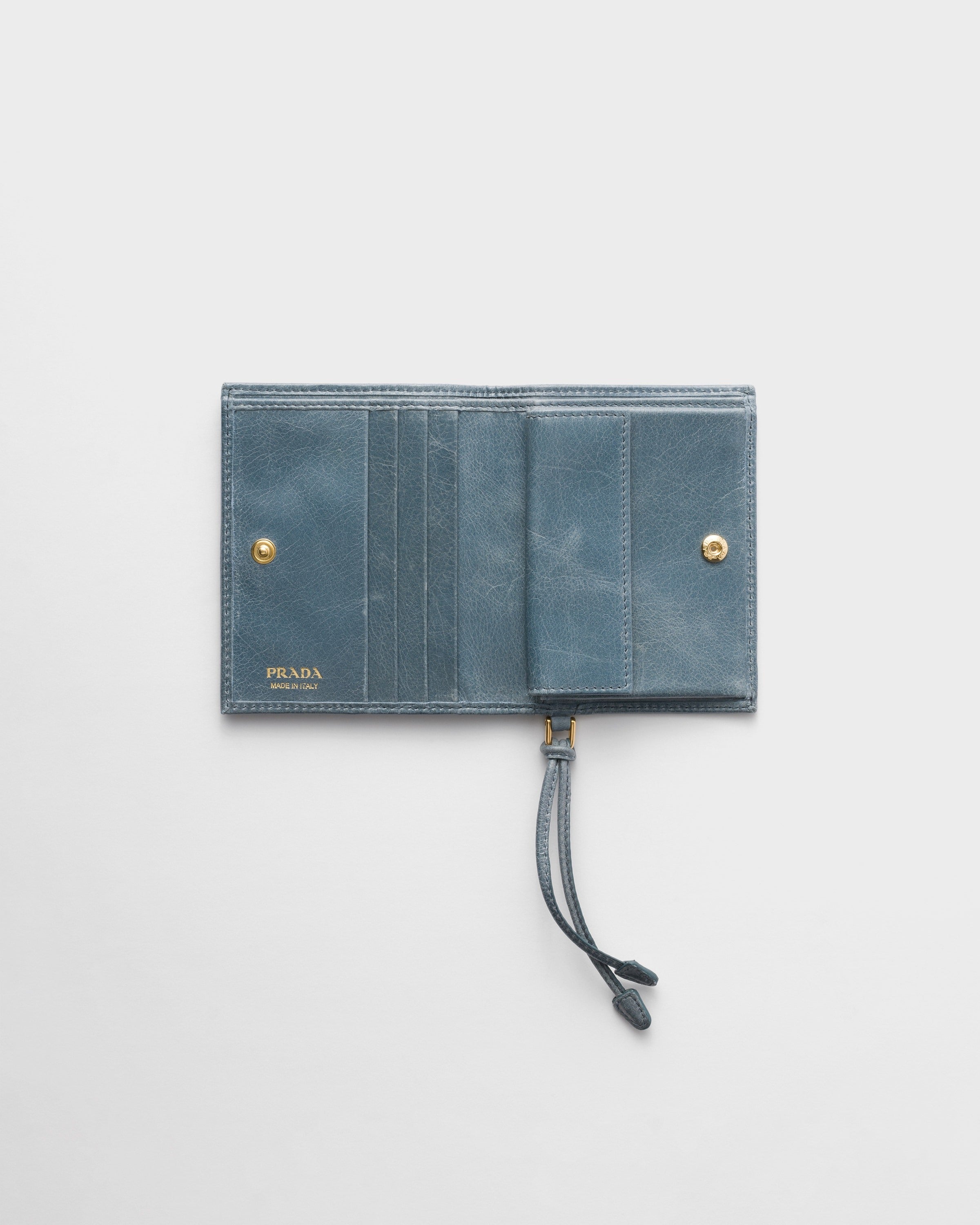 Small leather wallet Aviator Blue