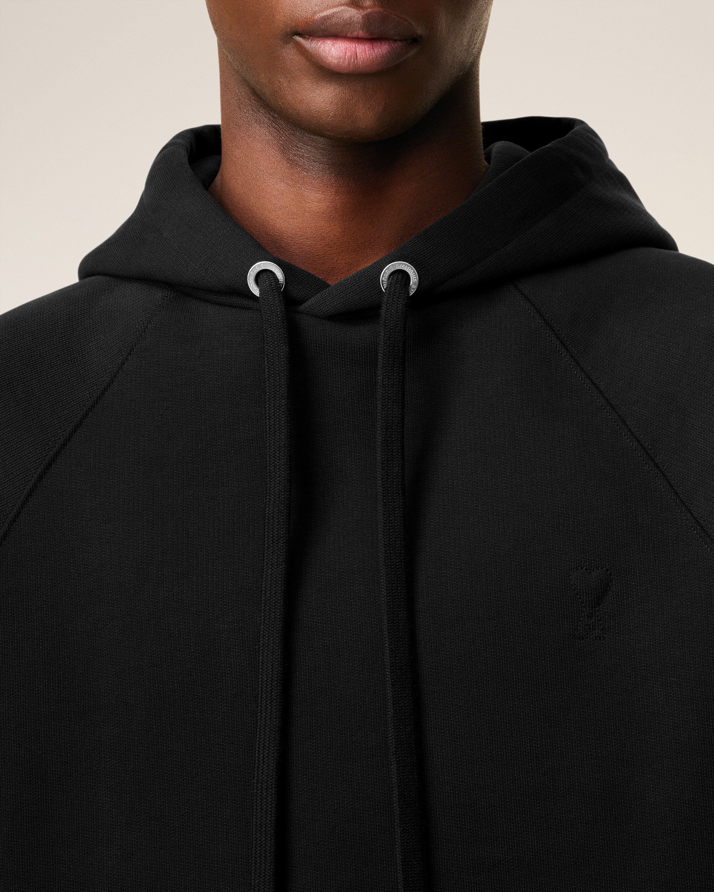 Black Cotton Ami De Coeur Hoodie BLACK