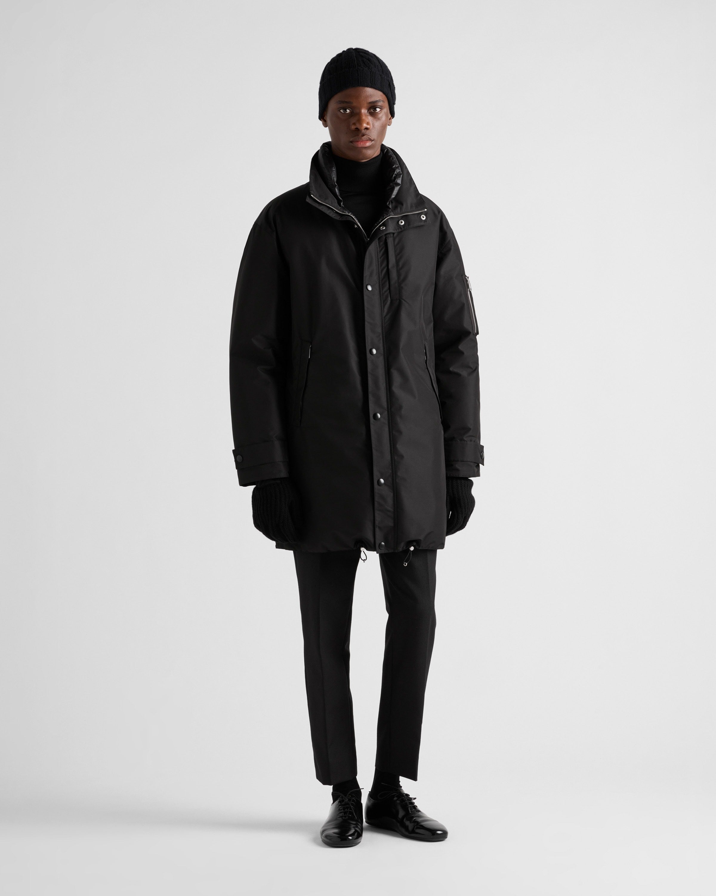 Technical fabric down coat Black