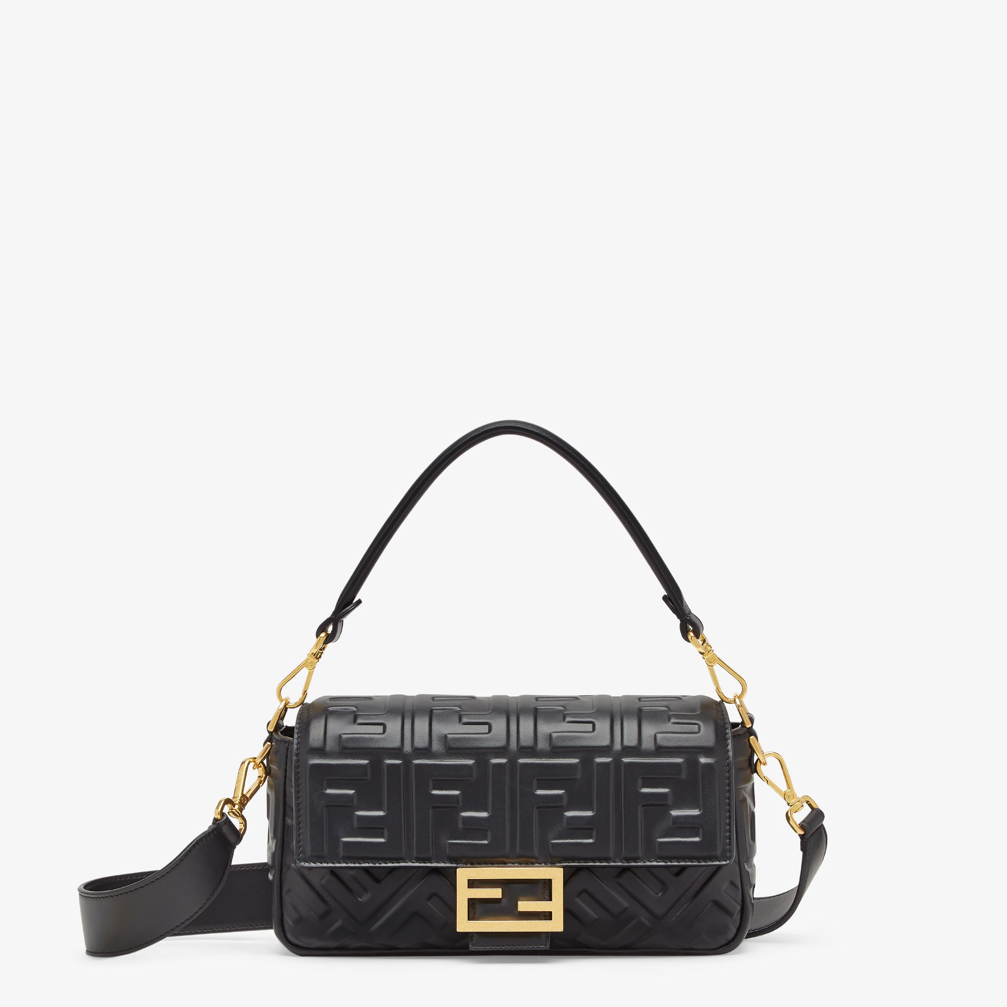 Baguette Black leather bag