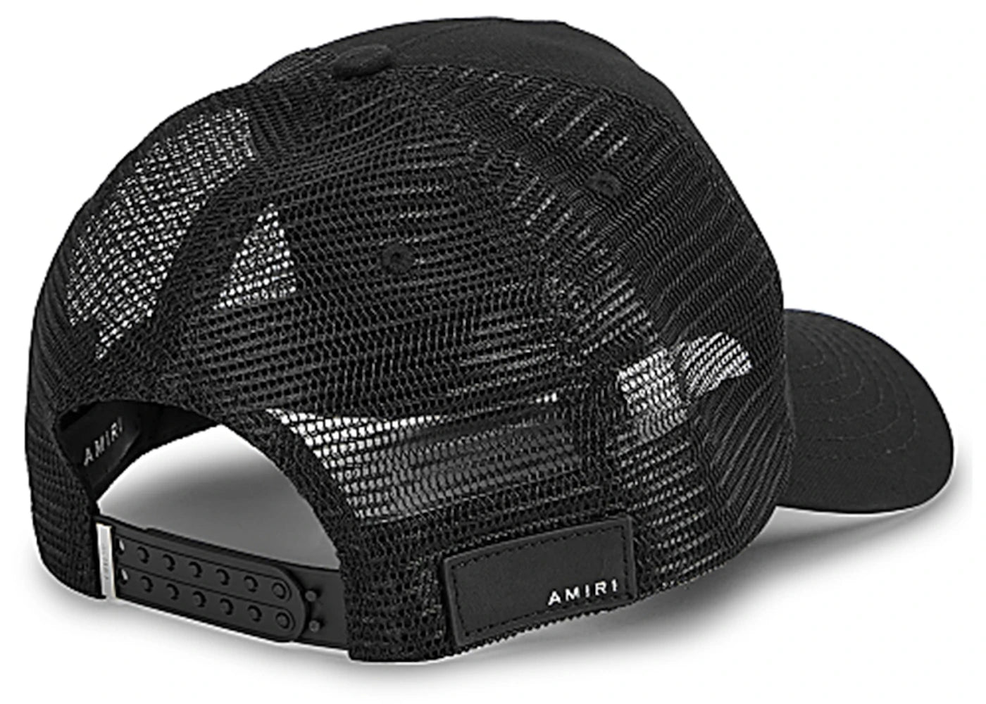 AMIRI Embroidered Paint Drip AM Logo Trucker Snapback Cap Black/White/Multi