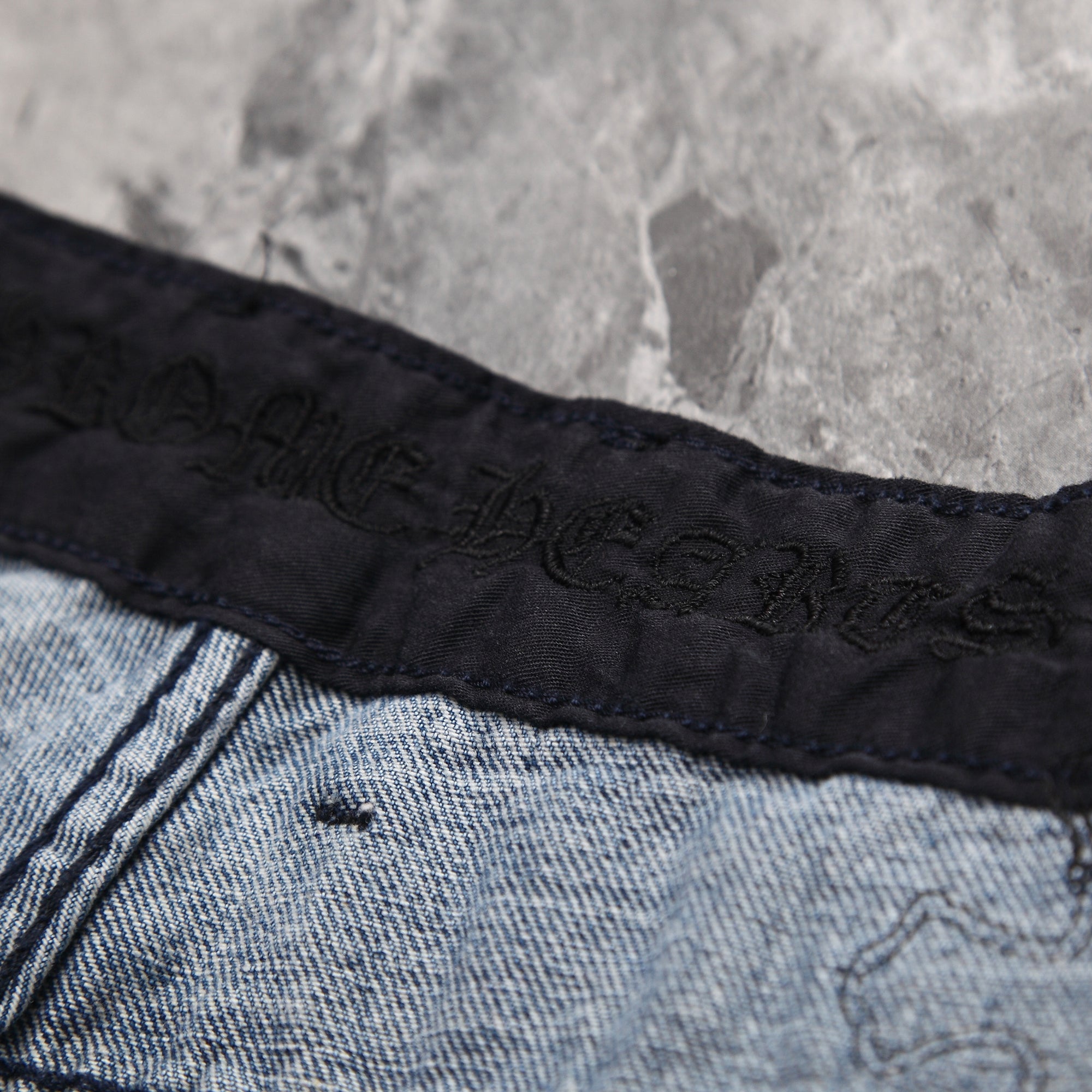 Chrome Hearts Cross Leather Patchwork Jeans