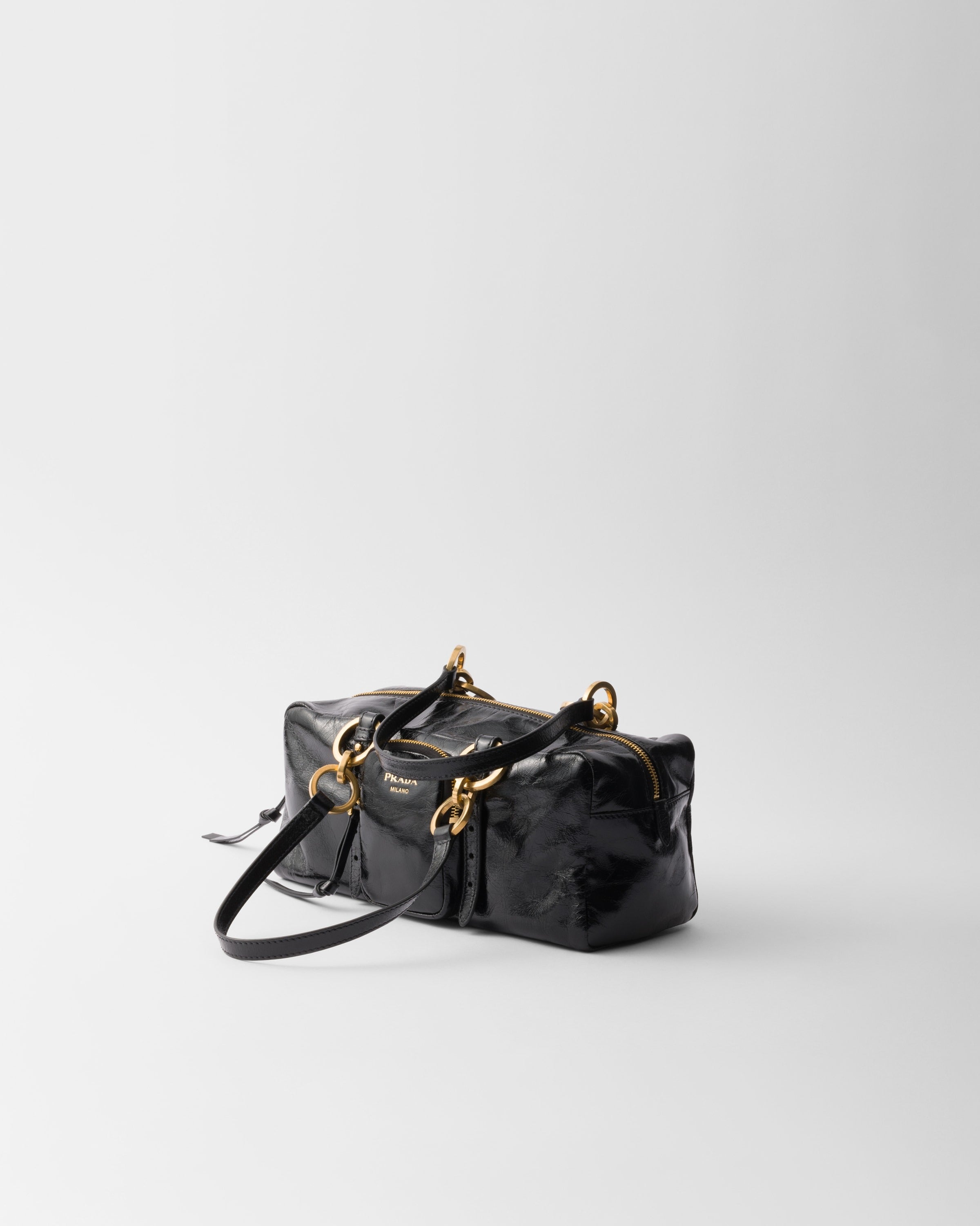 Prada Dangle medium leather top-handle bag Black