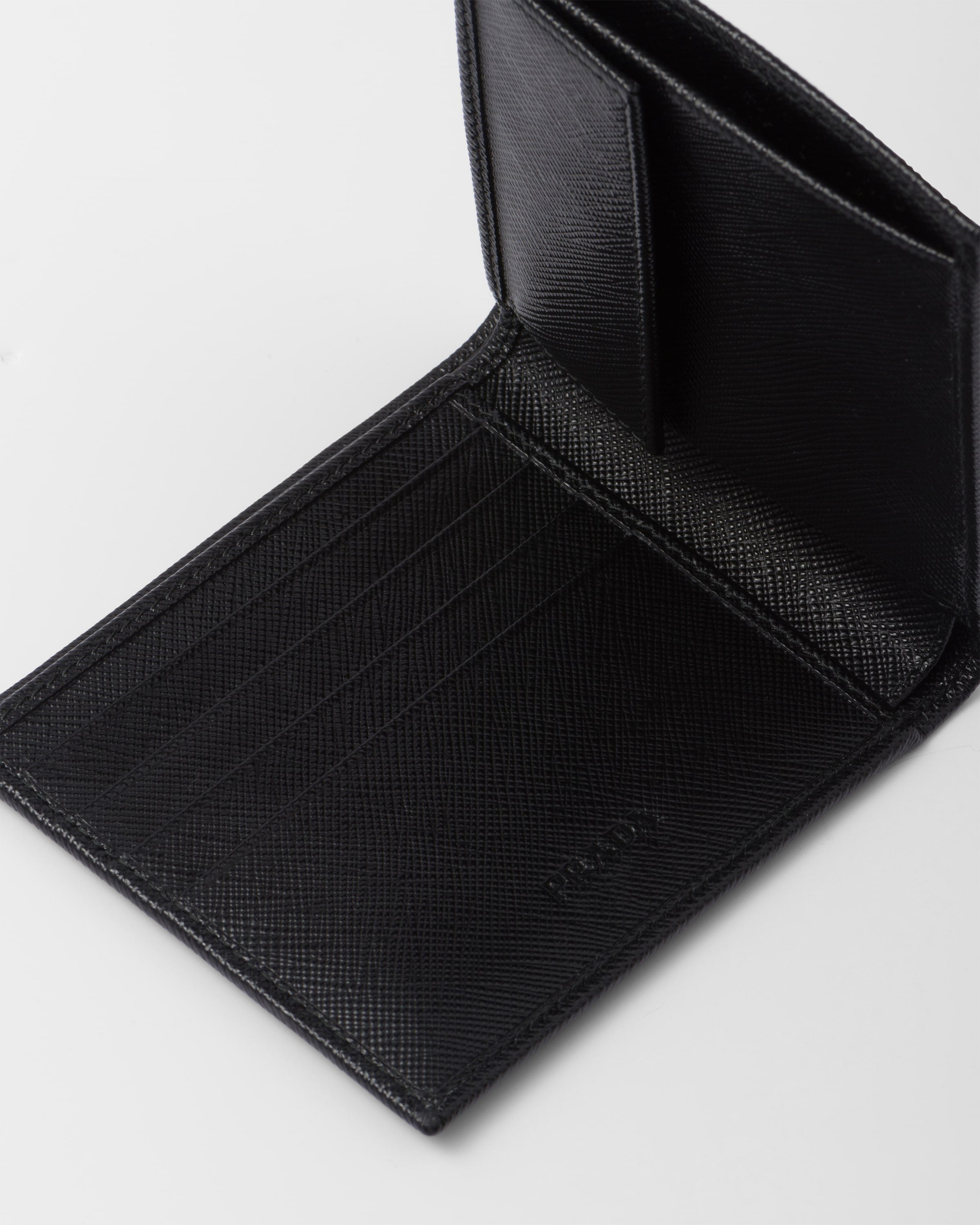 Saffiano Leather Wallet with coin purse Black