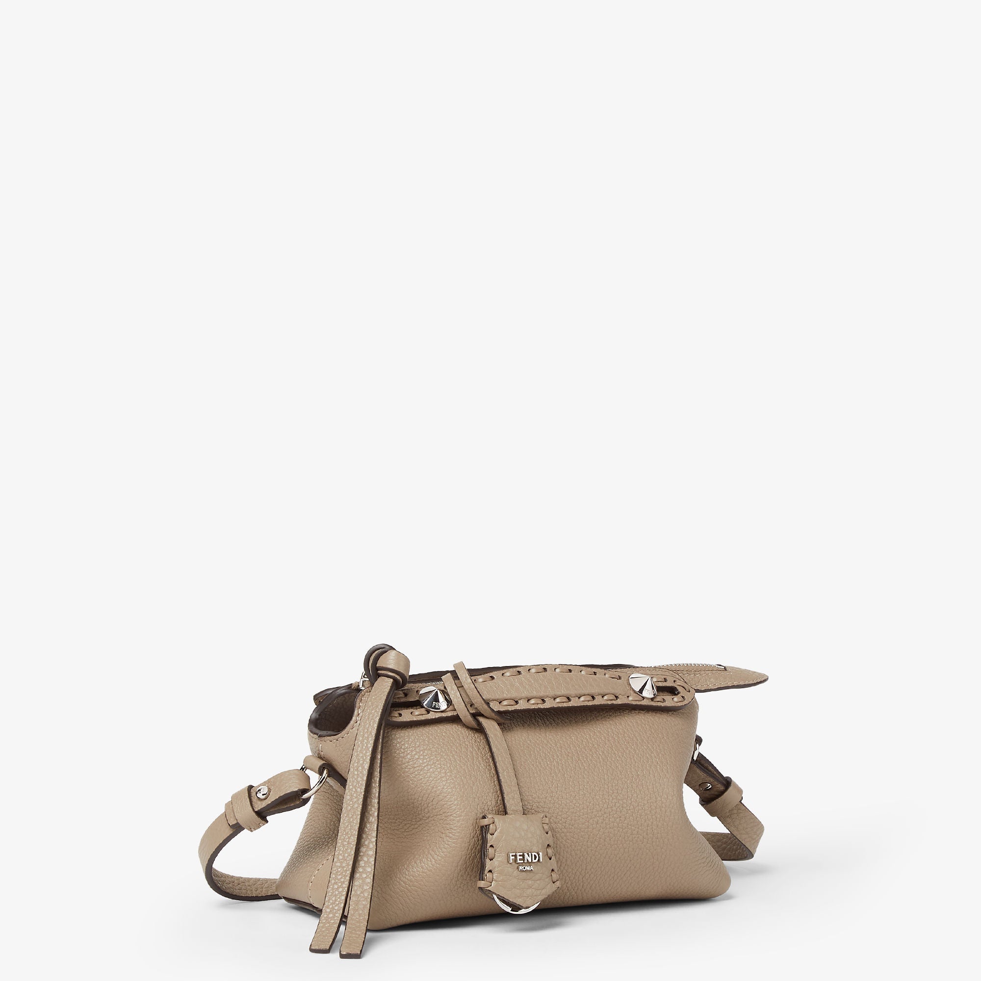 By The Way Selleria Mini Dove gray Selleria mini-bag with 156 hand-sewn topstitches