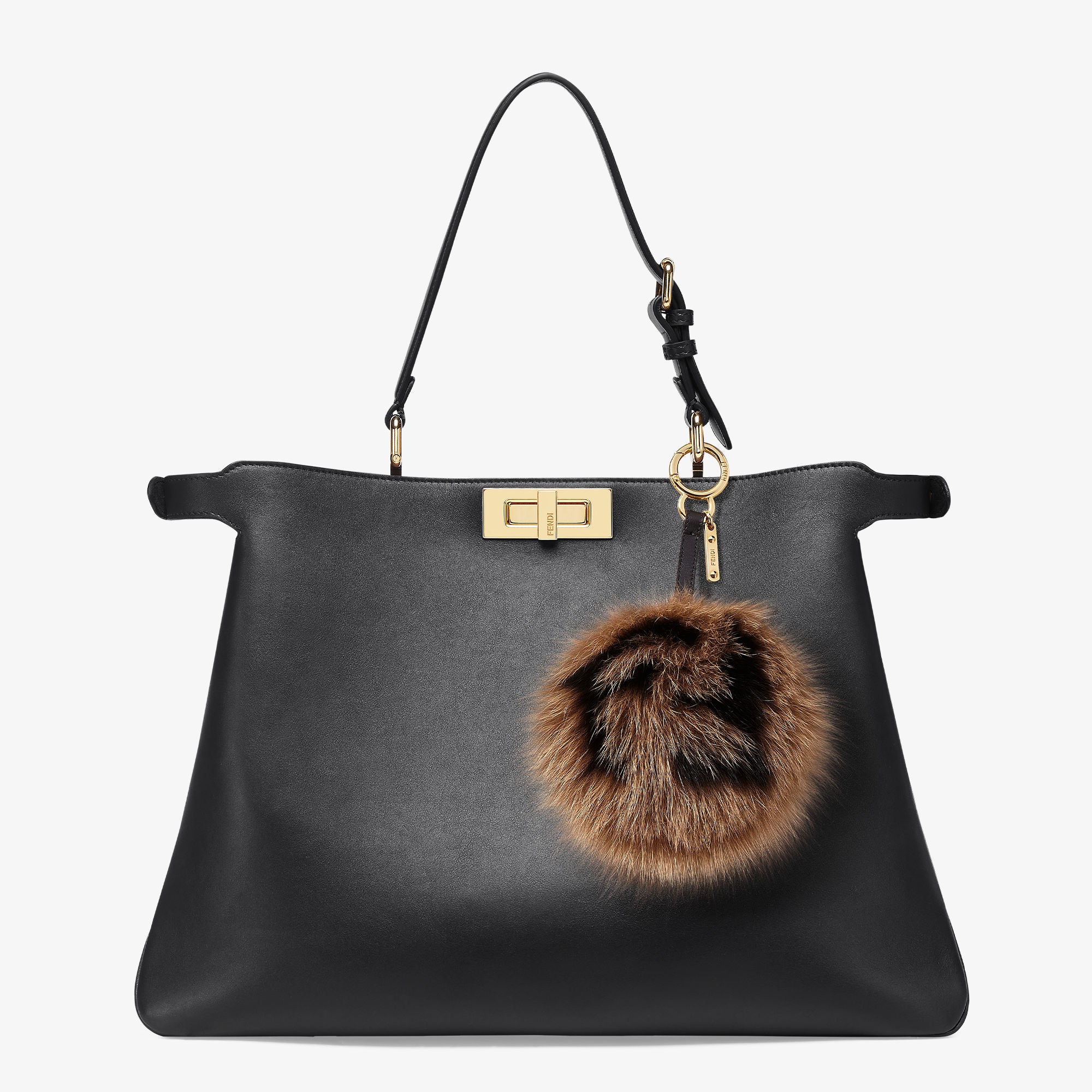 Peekaboo Soft Large Black leather bag