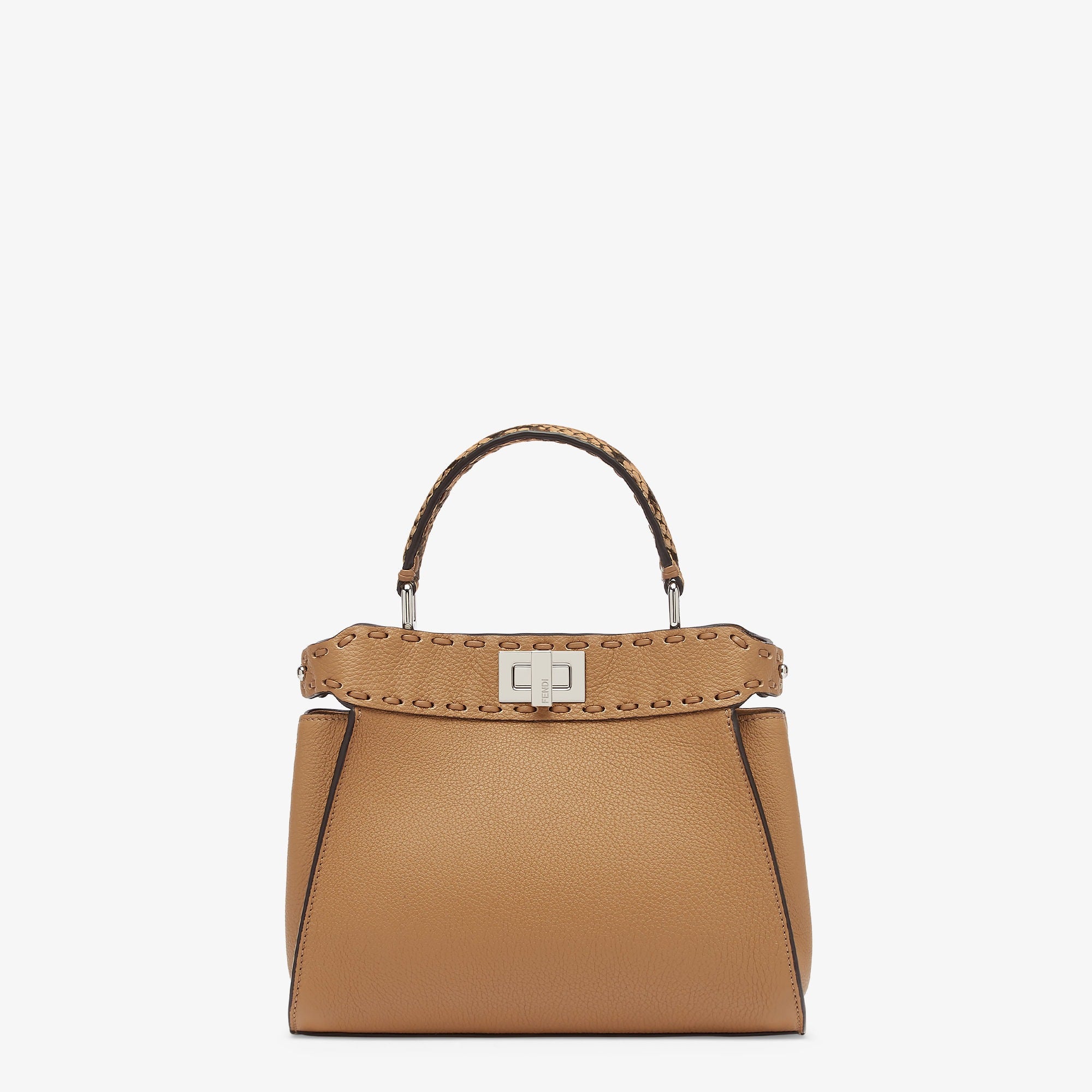 Peekaboo Mini Cappuccino-colored Selleria bag with 220 hand-sewn stitches