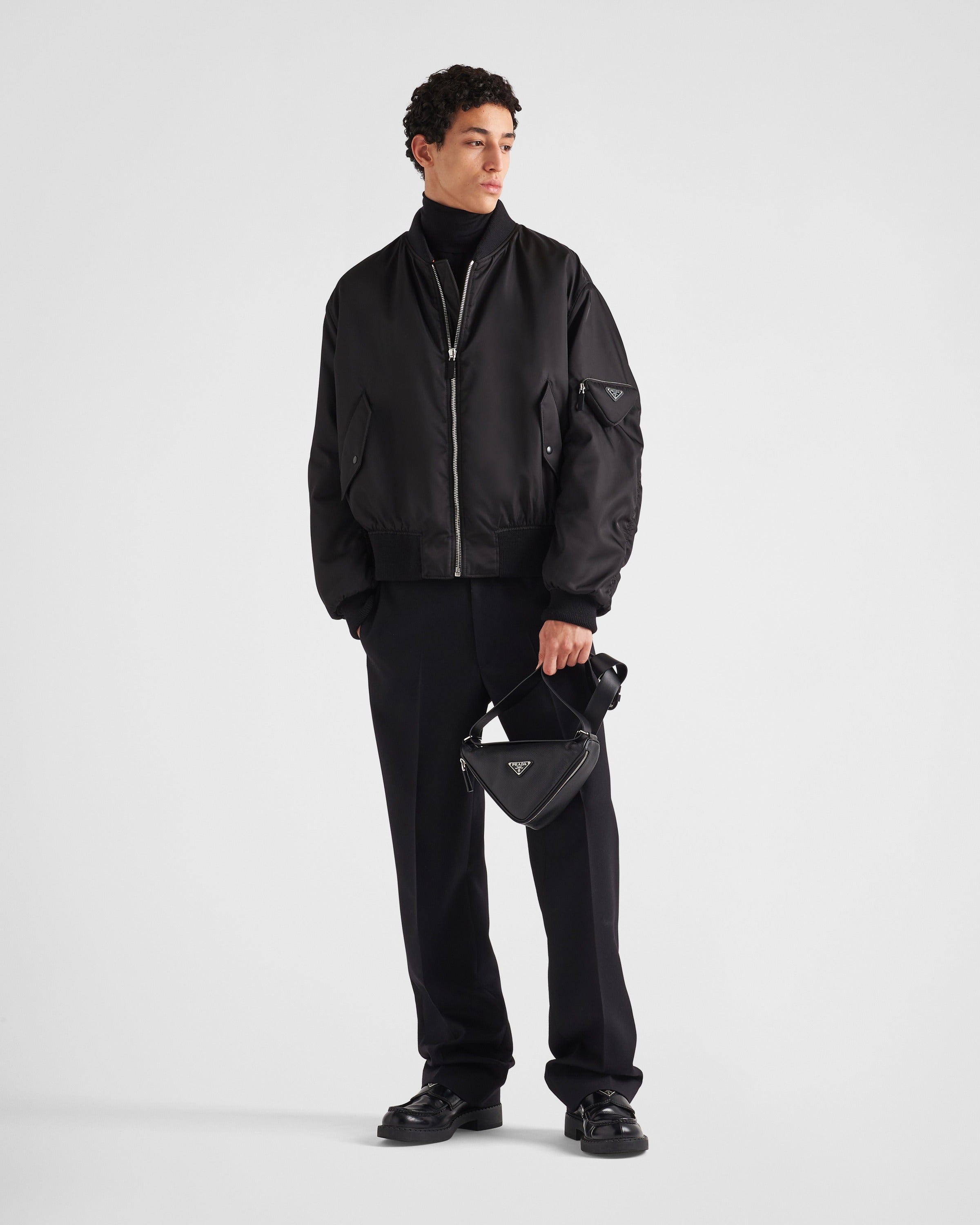 Re-Nylon bomber jacket Black