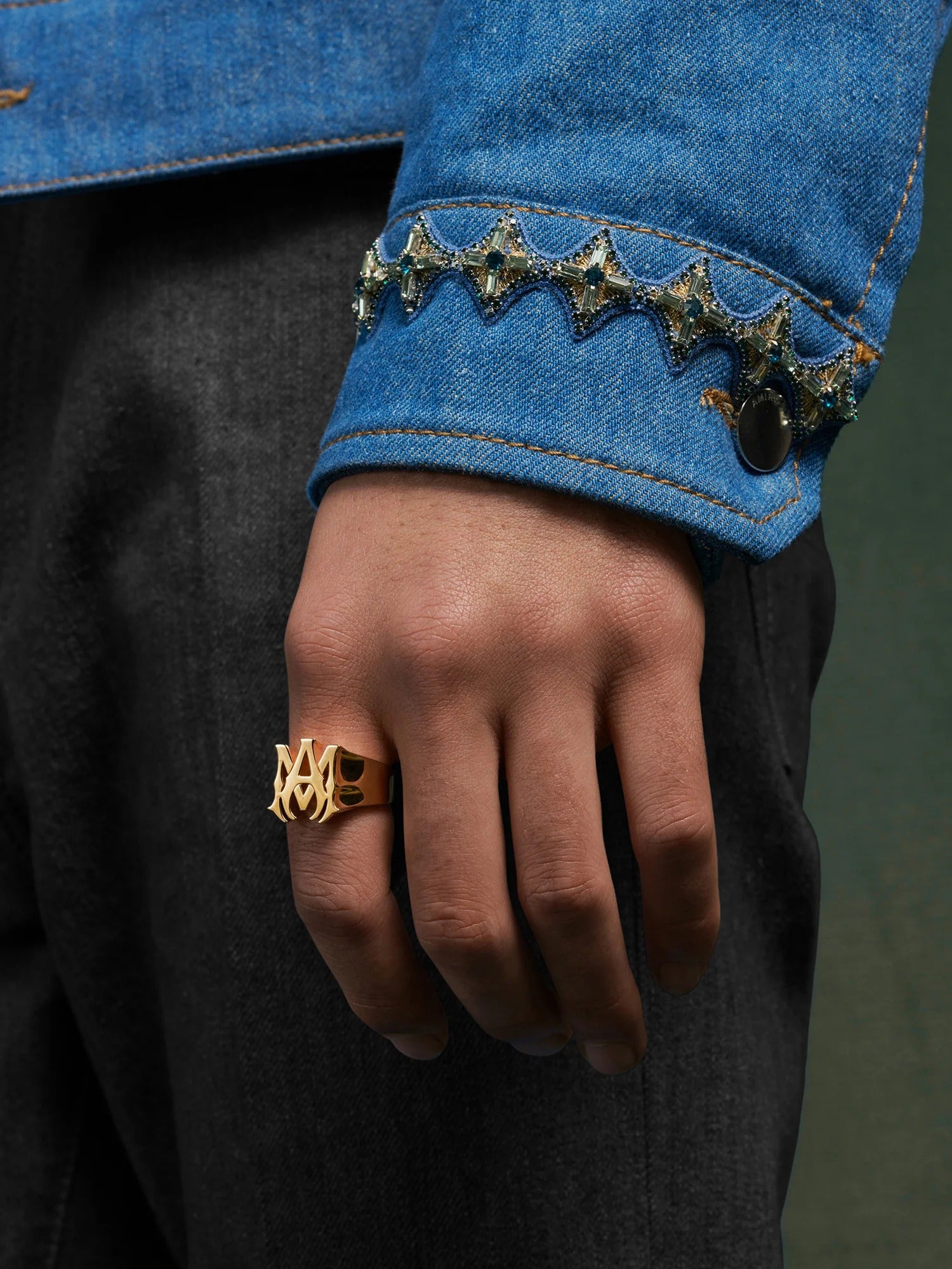 CRYSTAL PLEATED CADET JACKET Retro Indigo