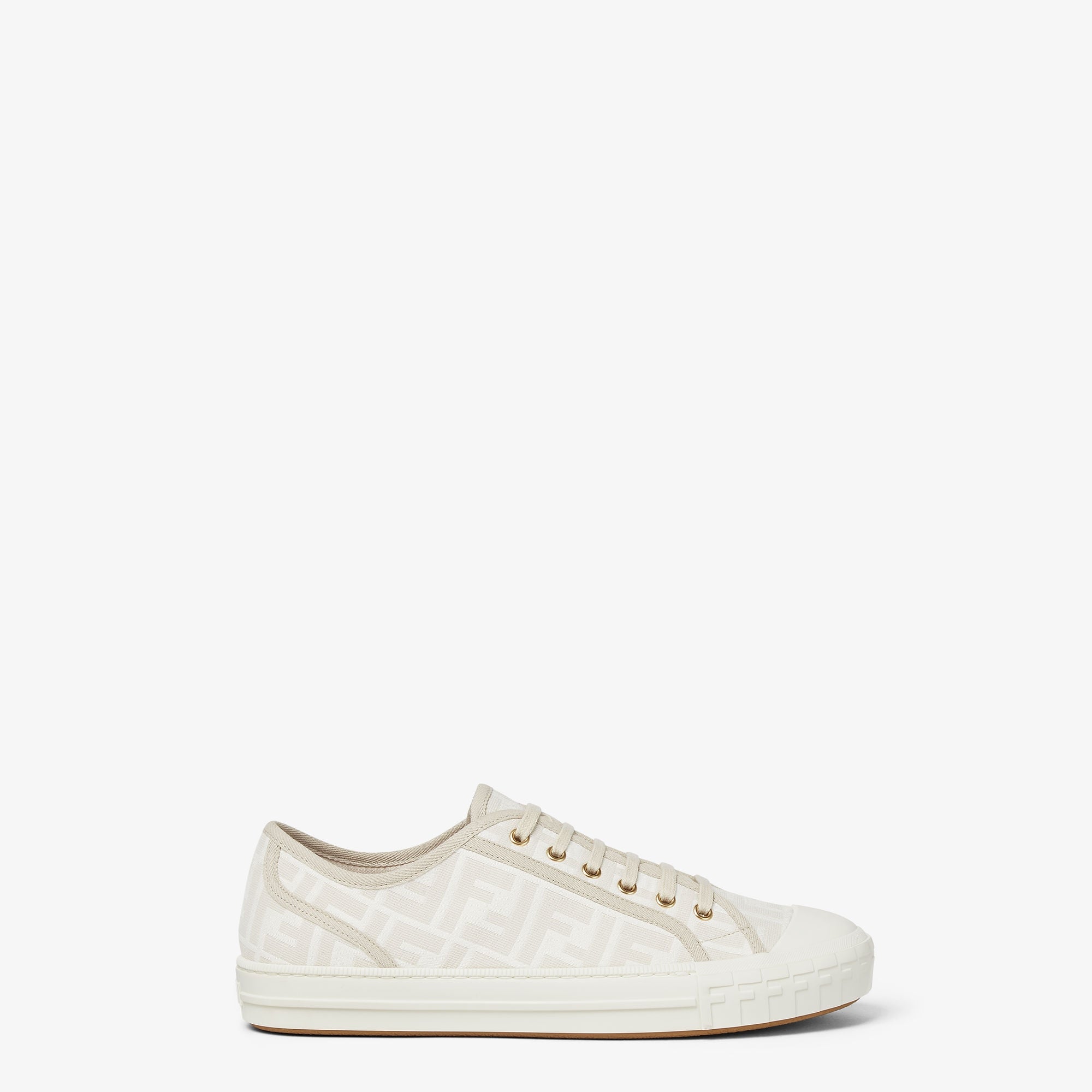 Domino Trainers White Fabric Low-Tops