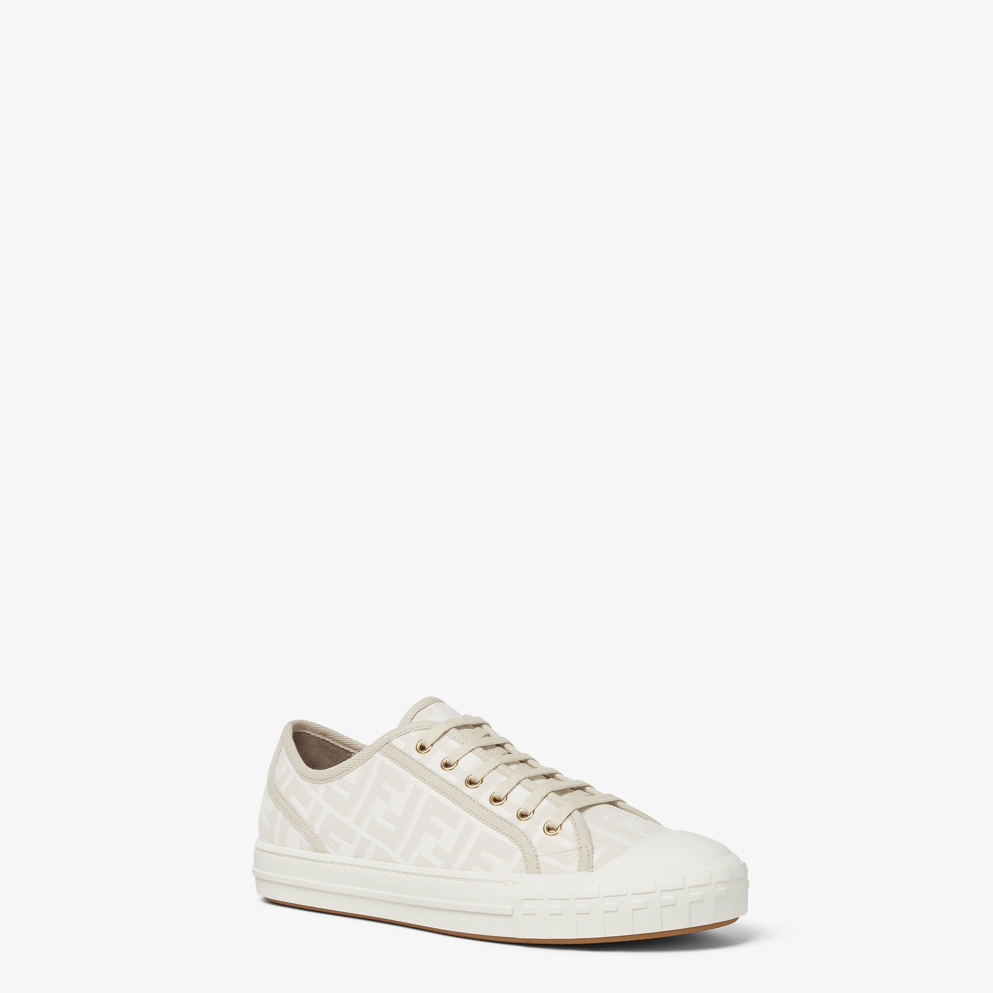 Domino Trainers White Fabric Low-Tops