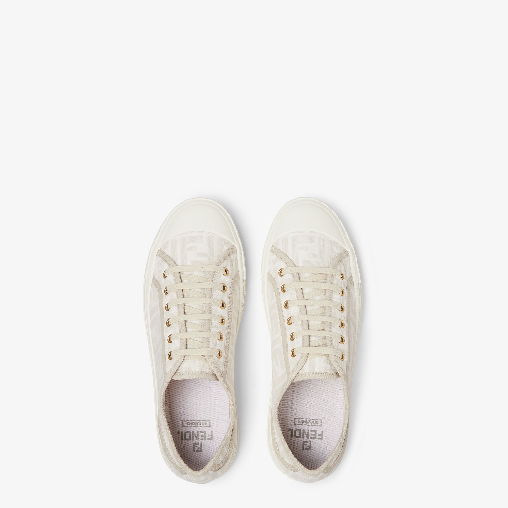 Domino Trainers White Fabric Low-Tops