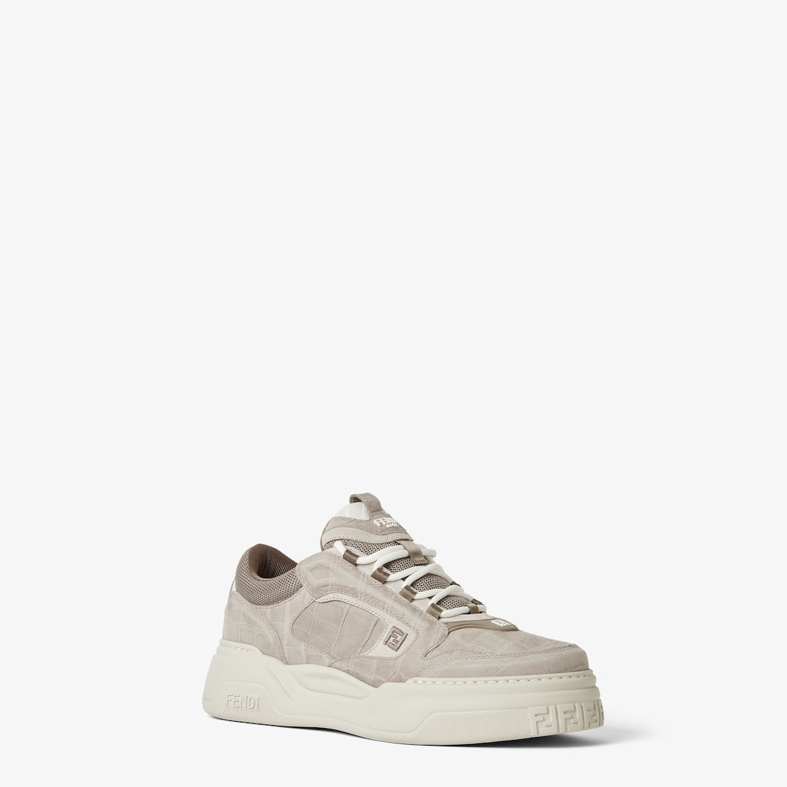 Fendi Force Trainers Grey Leather Low-Tops