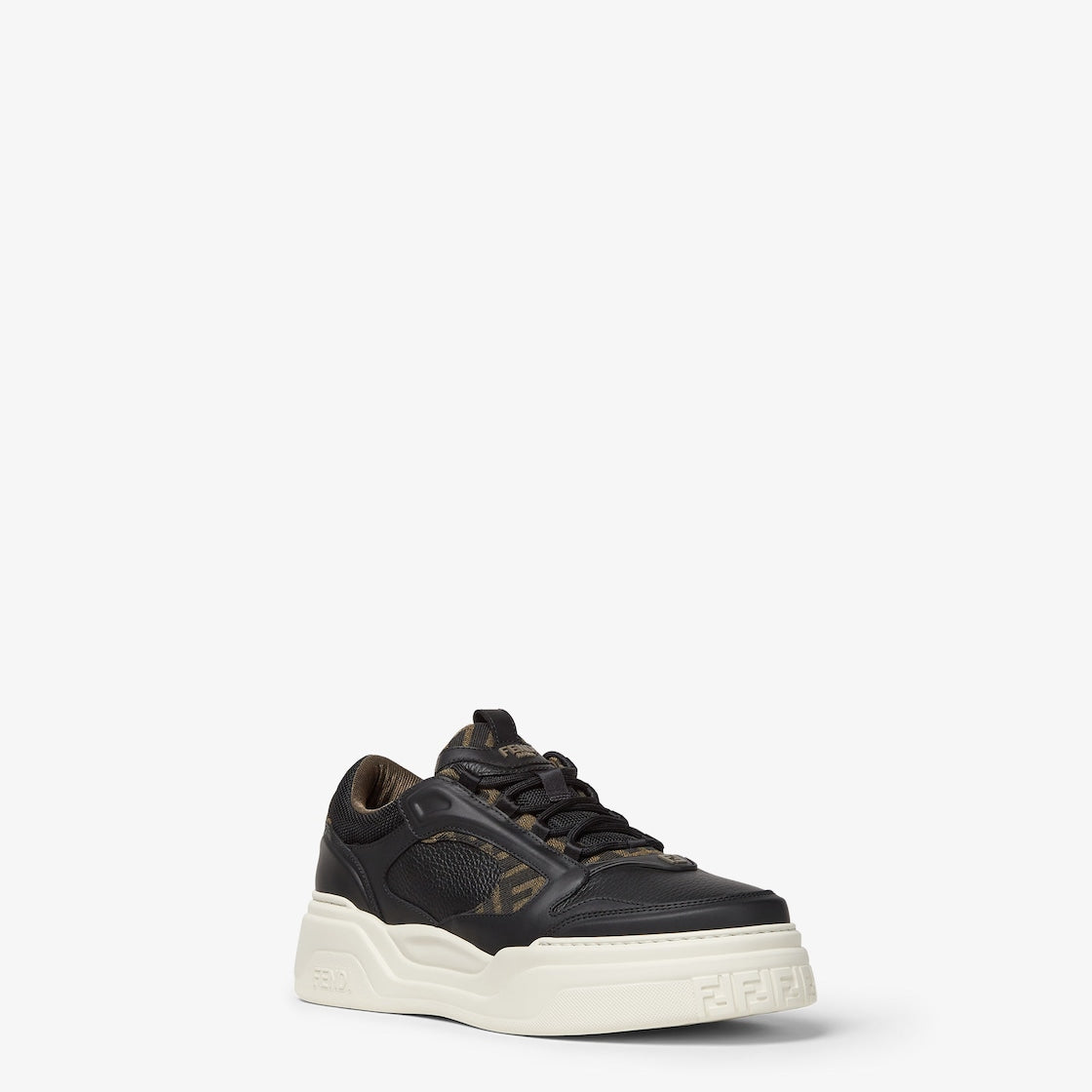 Fendi Force Trainers Black Leather Low-Tops