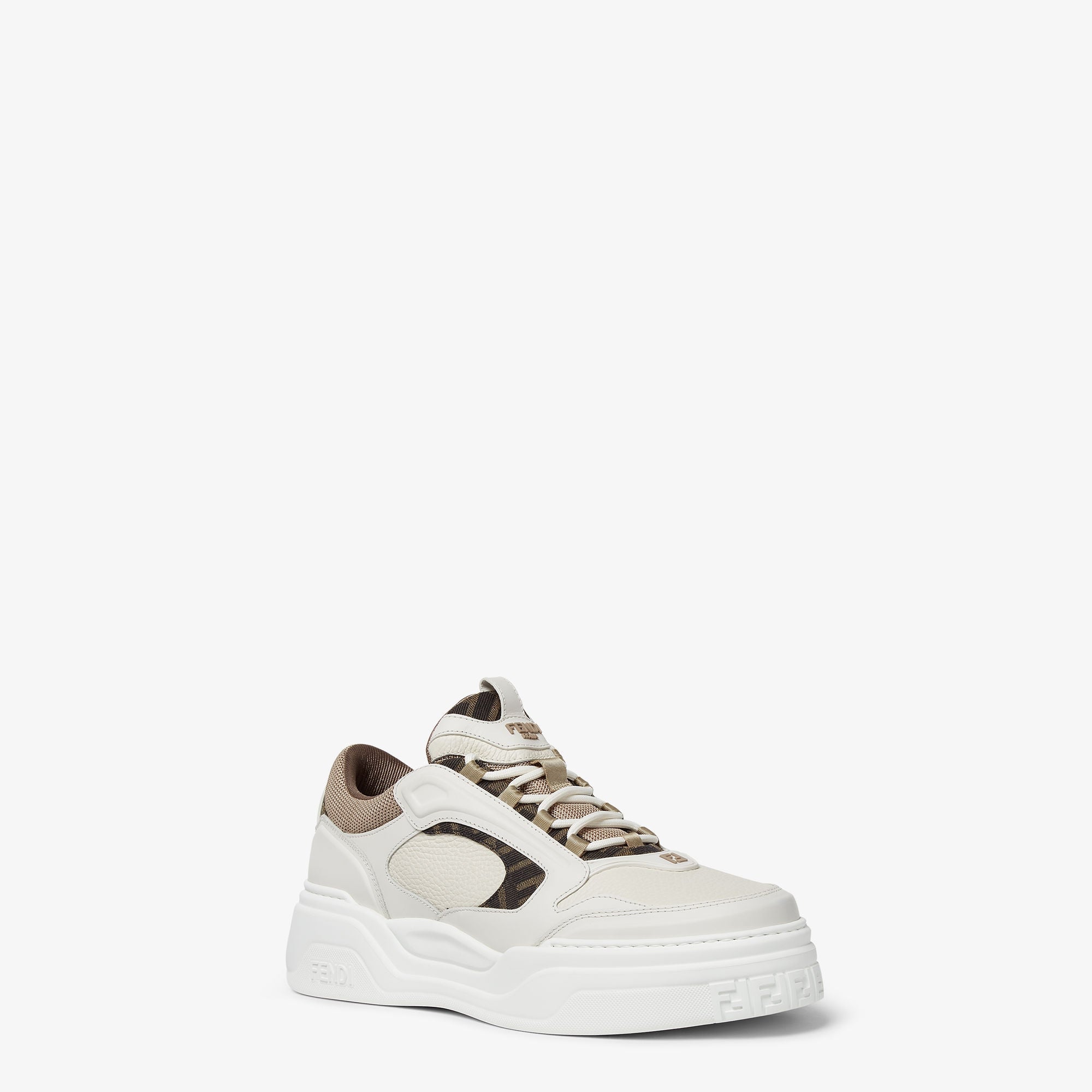 Fendi Force Trainers White Leather Low-Tops