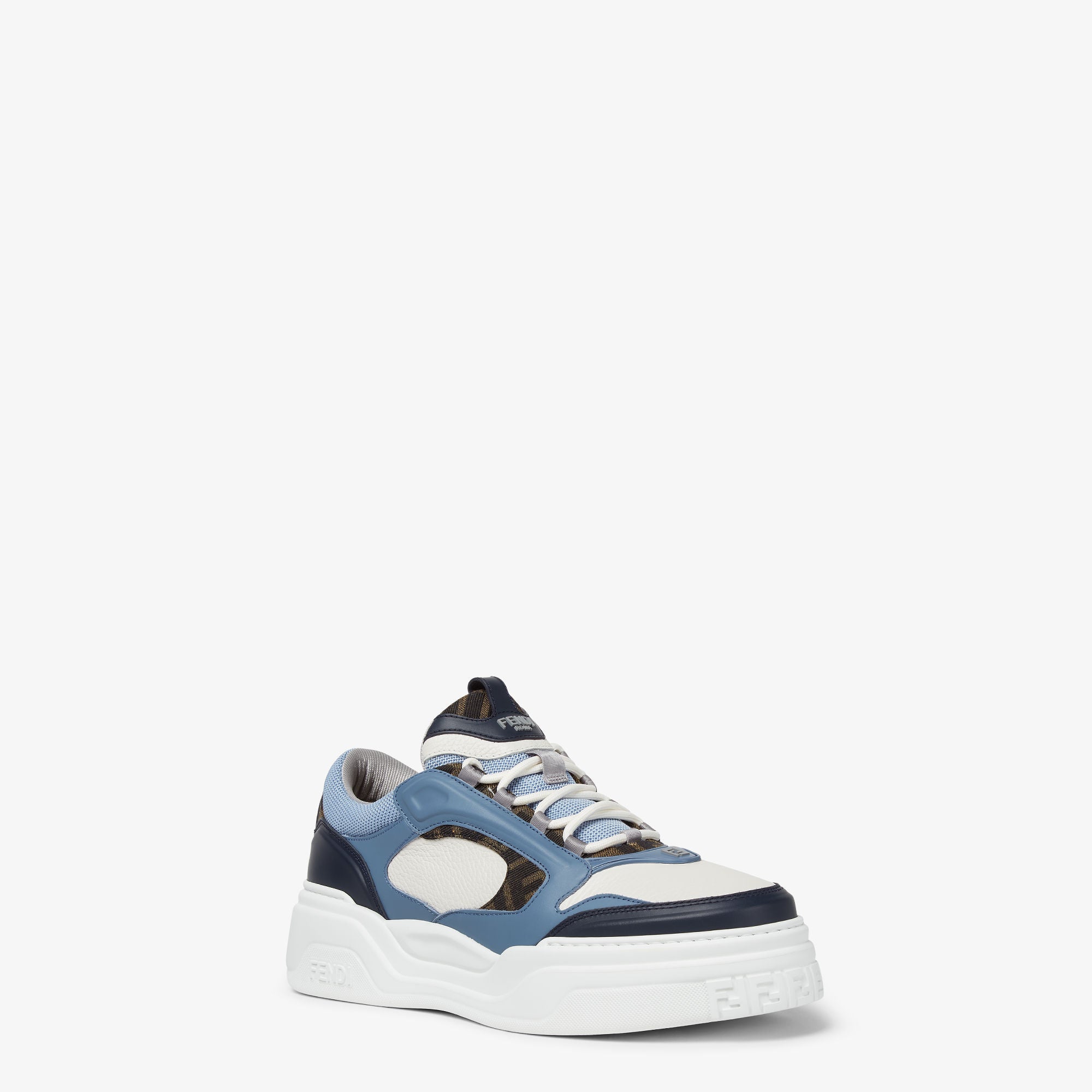 Fendi Force Trainers Blue Leather Low-Tops