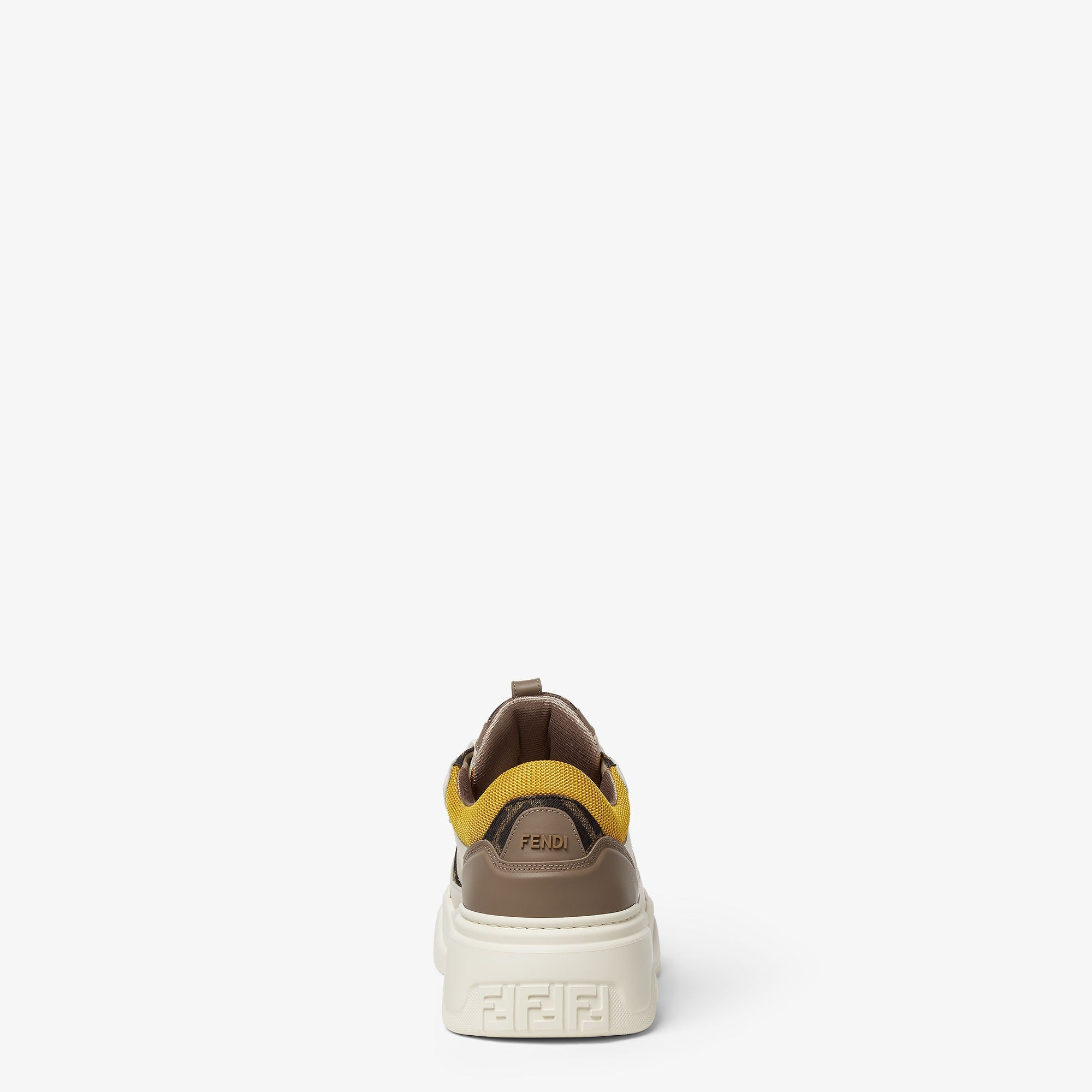 Fendi Force Trainers Brown and Yellow Leather Low-Tops