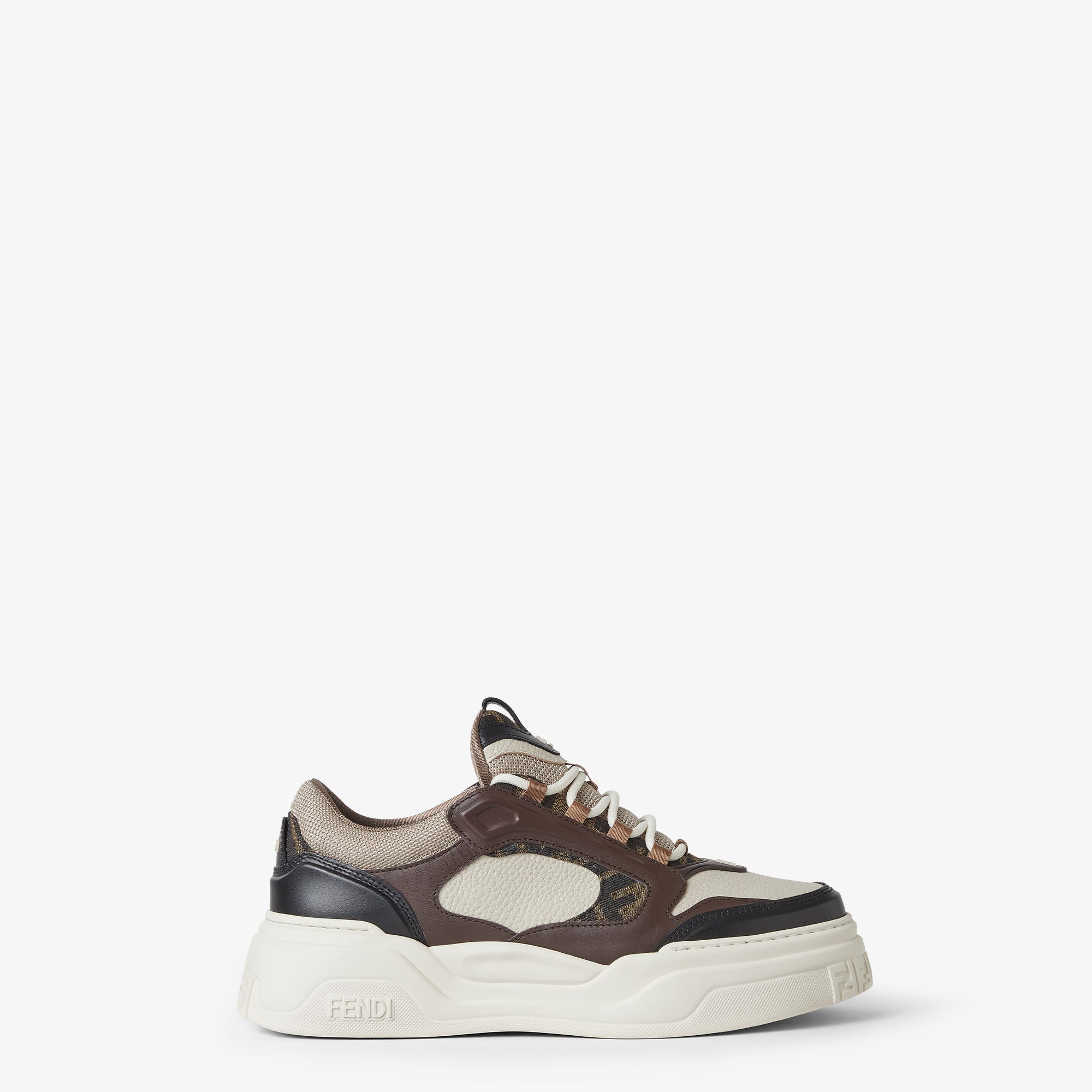 Fendi Force Trainers Brown Leather Low-Tops