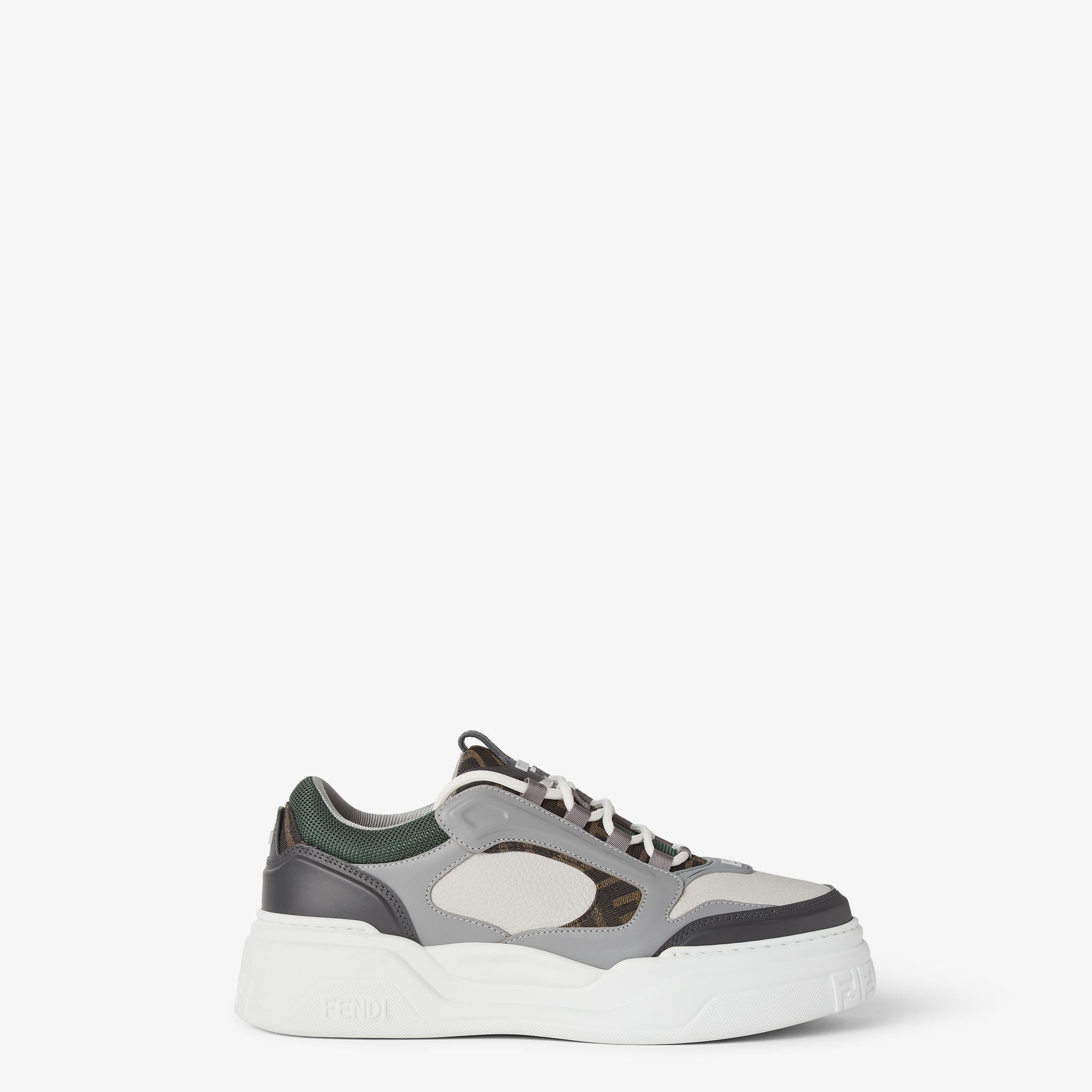 Fendi Force Trainers Grey Leather Low-Tops