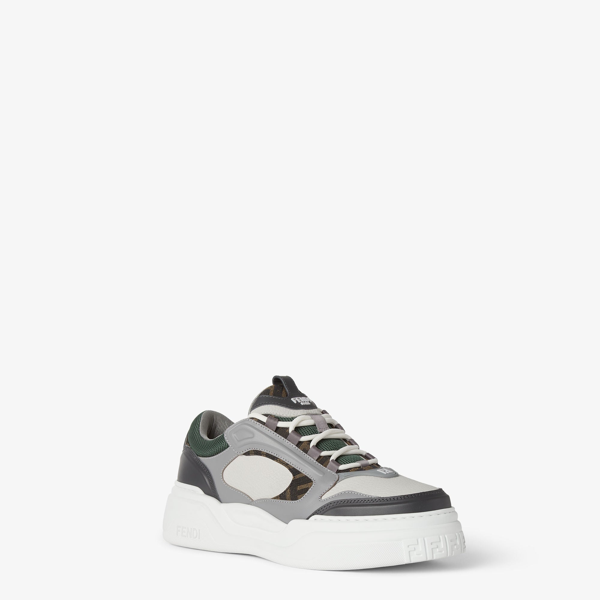 Fendi Force Trainers Grey Leather Low-Tops