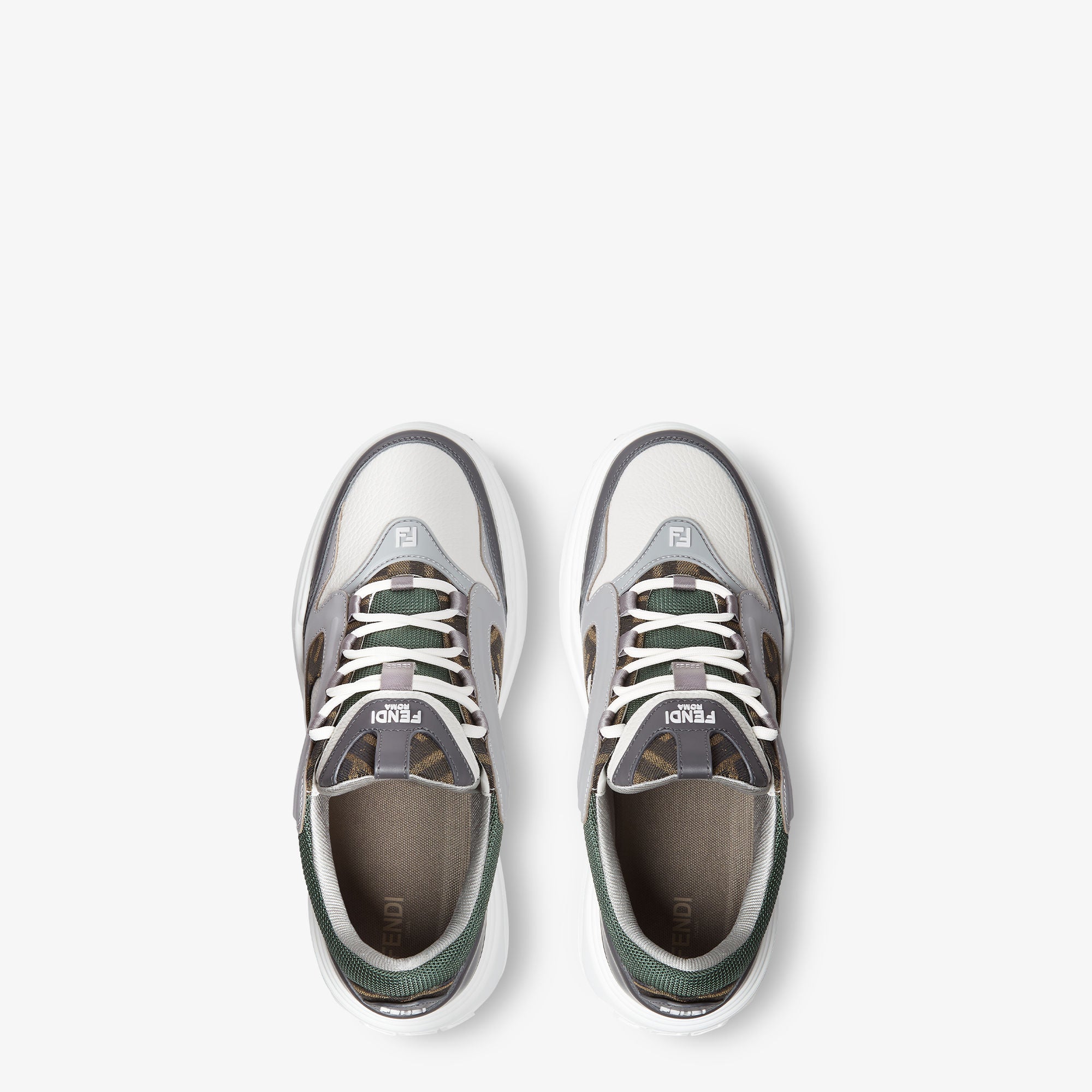 Fendi Force Trainers Grey Leather Low-Tops