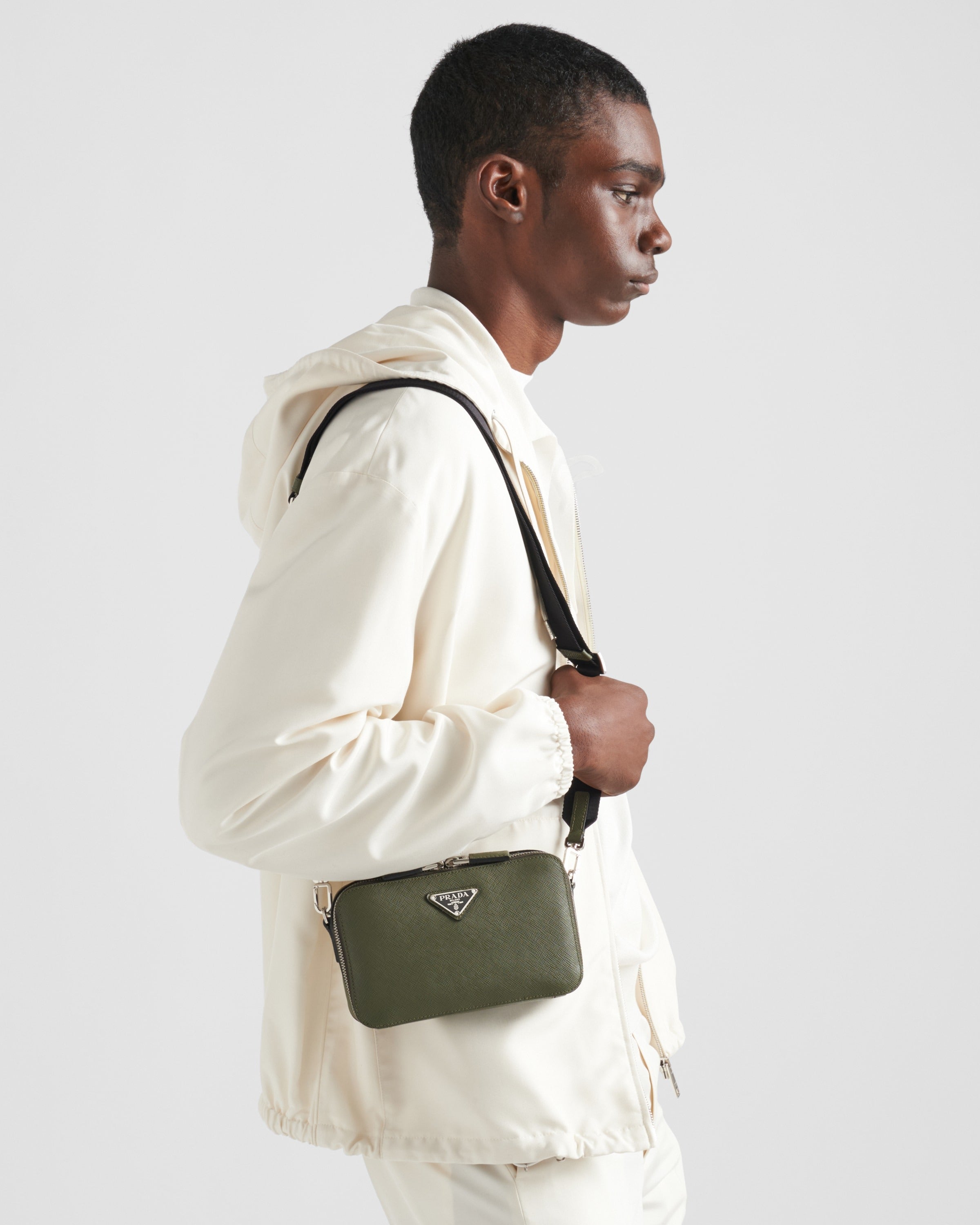 Prada Brique Saffiano leather bag Loden Green