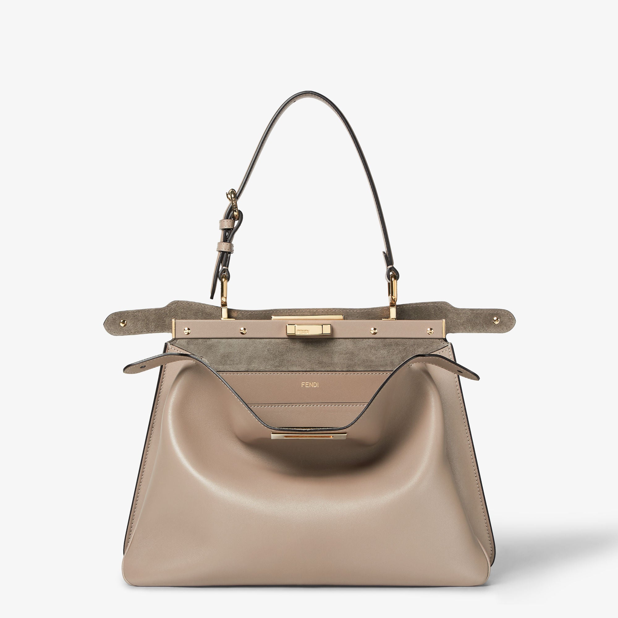 Peekaboo Soft Medium Dove gray leather bag