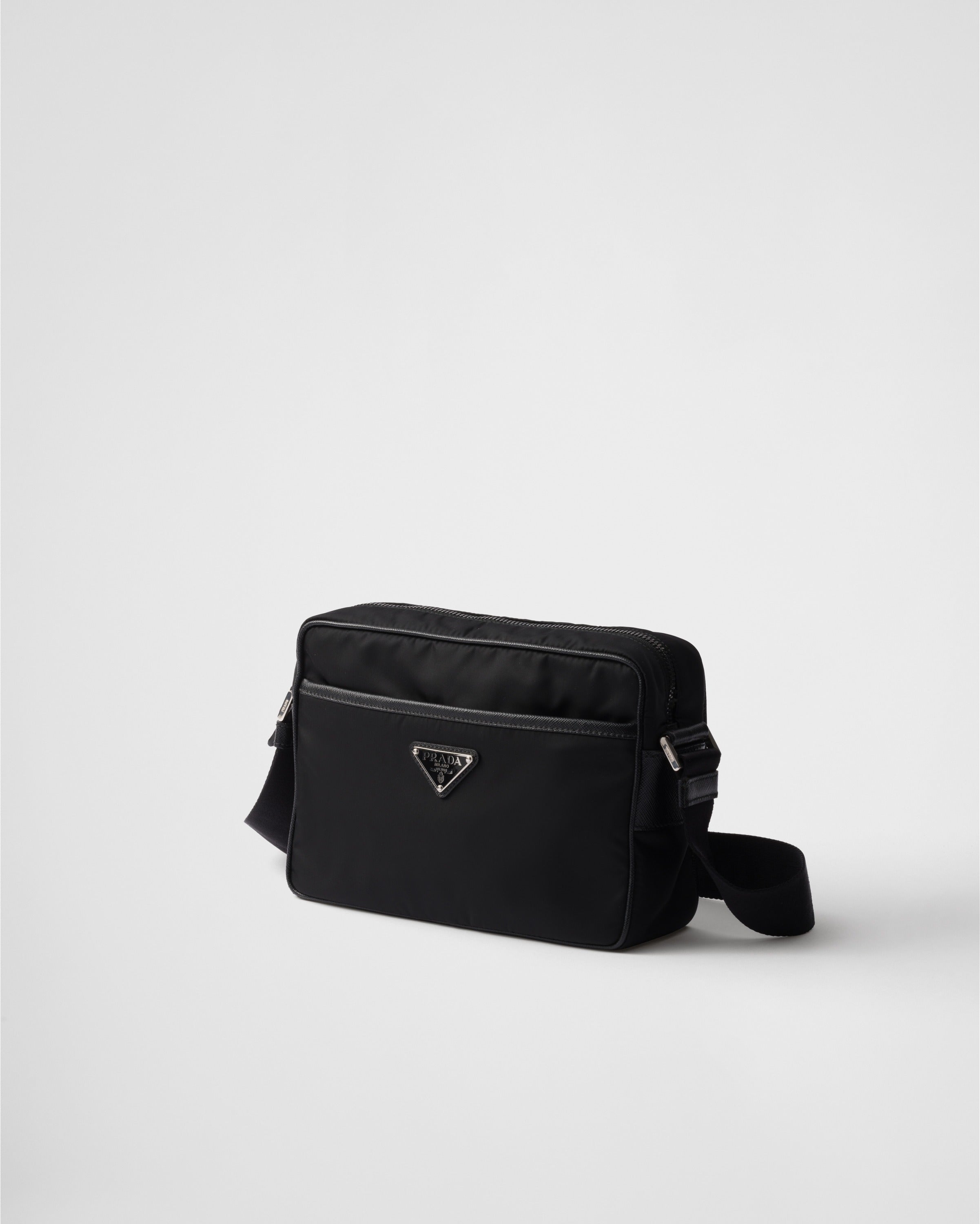 Re-Nylon and Saffiano shoulder bag Black
