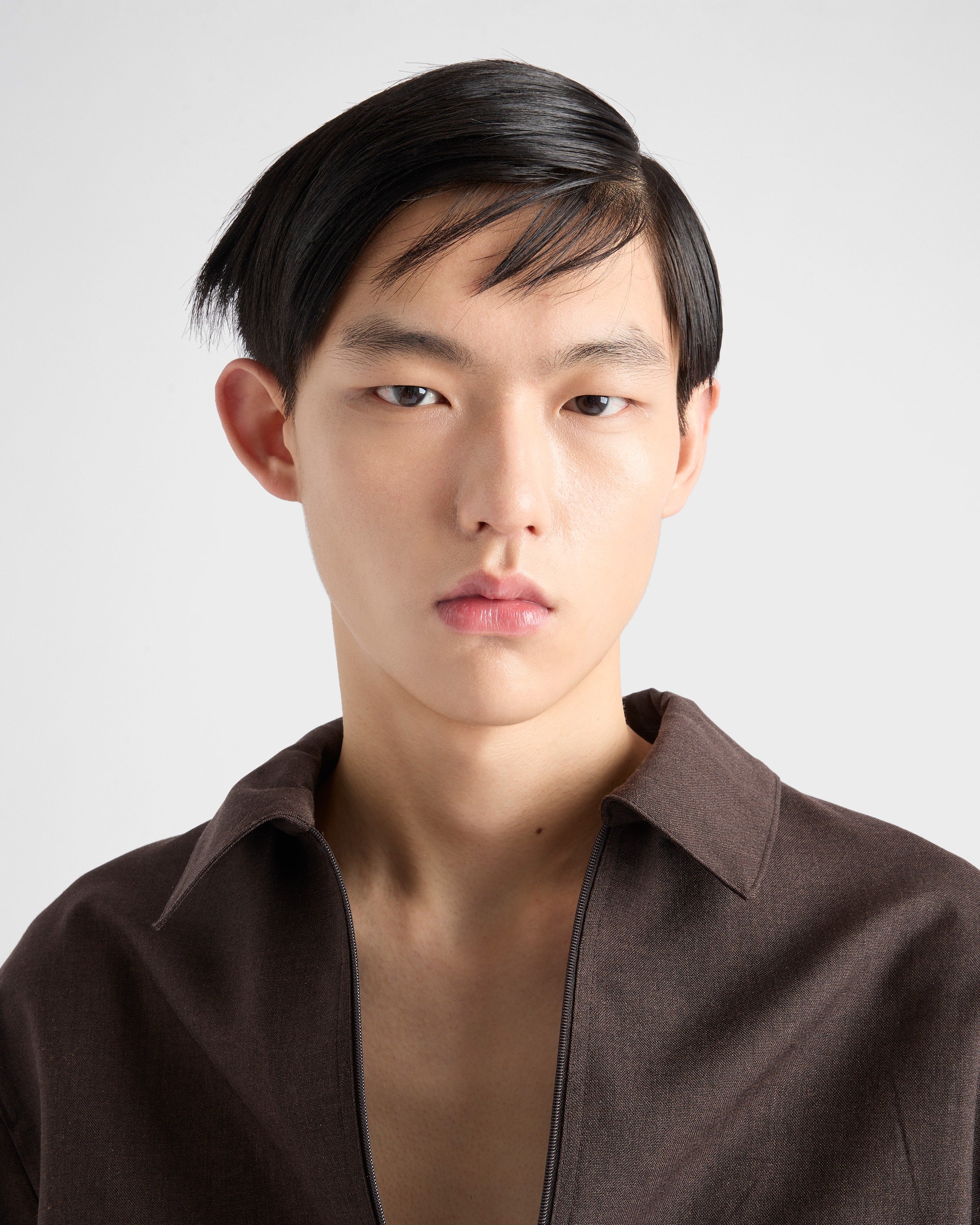 Mohair and silk blouson jacket Ebony