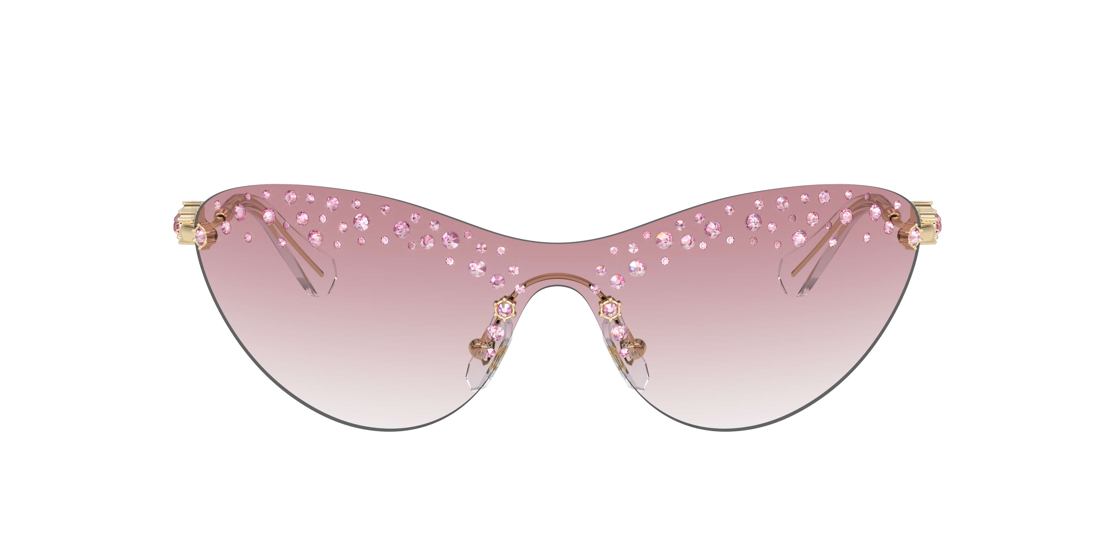 SWAROVSKI SK7023 Pale Gold - Women Sunglasses, Clear Gradient Pink Lens