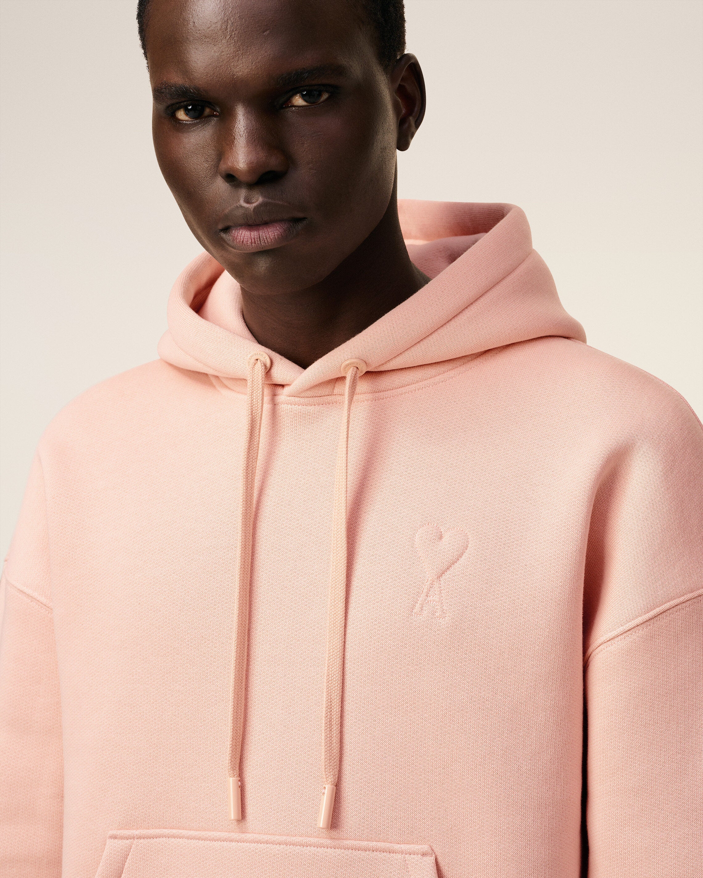 Pink Cotton Ami De Coeur Hoodie POWDER