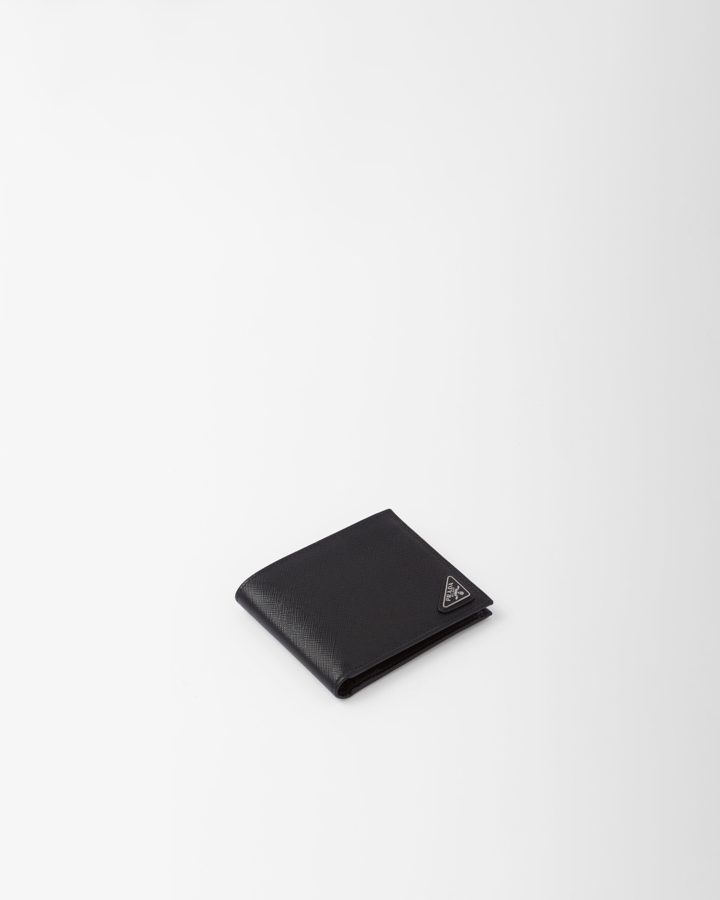 Saffiano Leather Wallet with coin purse Black