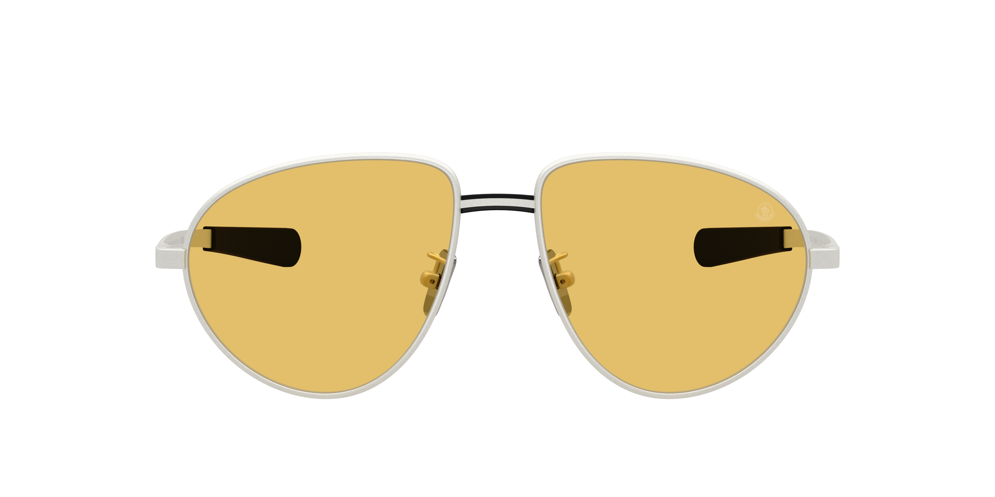 MONCLER ME4009 VIZLA Matte Silver - Unisex Sunglasses, Solid Yellow Lens