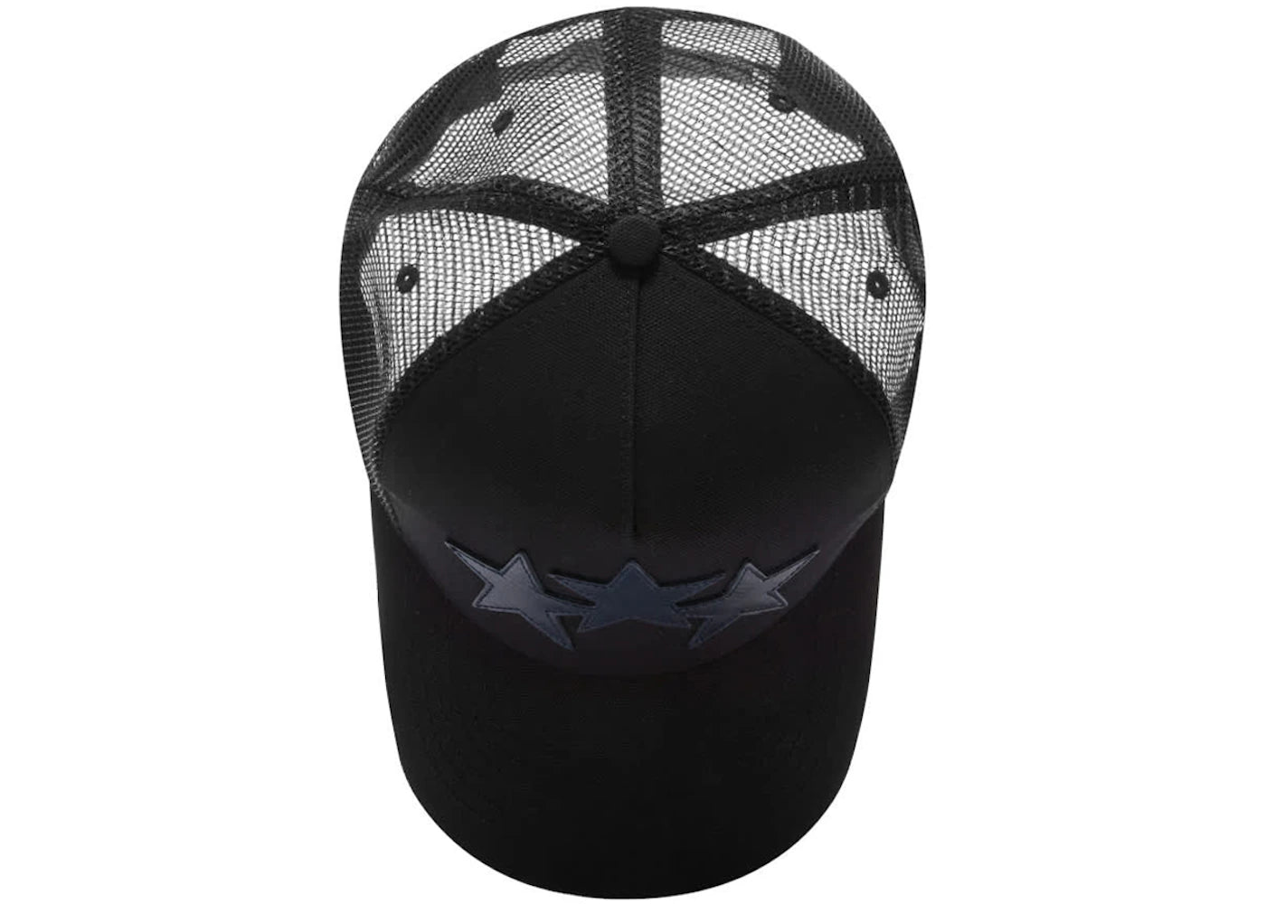 AMIRI 3 Star Trucker Hat Snapback Hat Black/Navy Blue