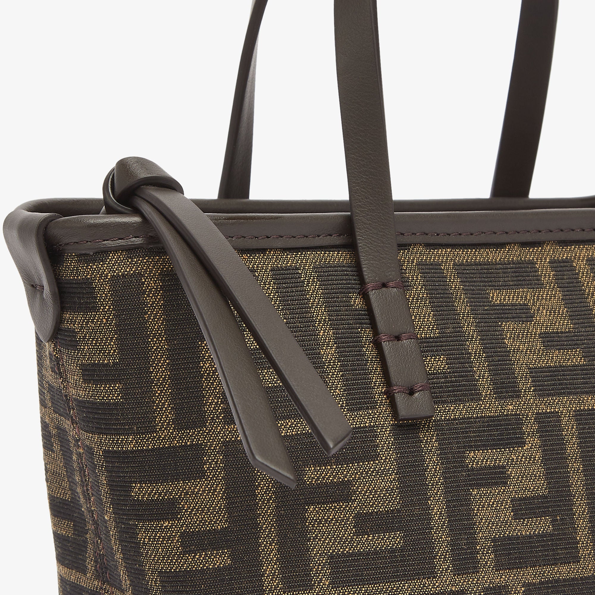 Mini Roll Brown FF jacquard mini bag