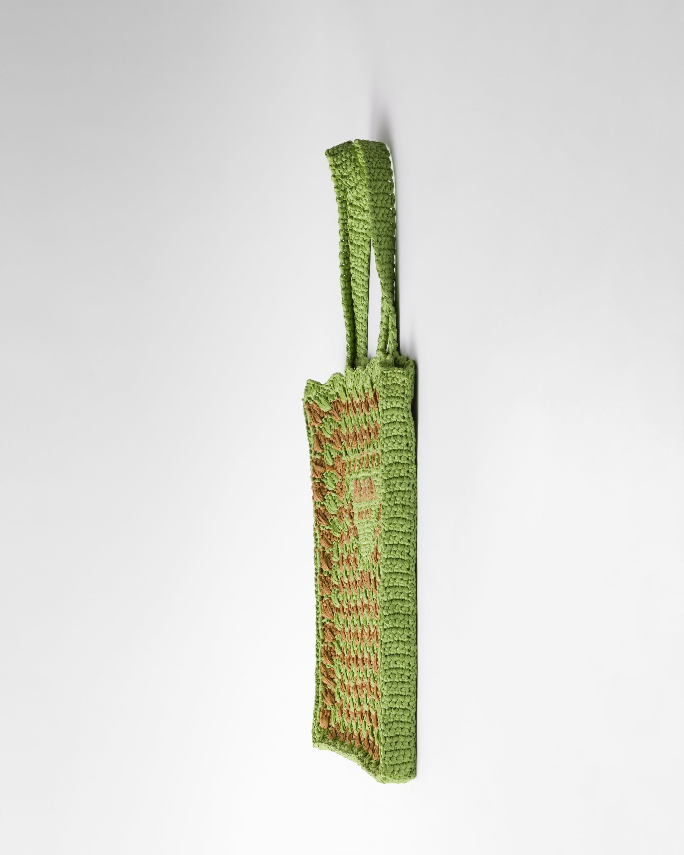 Crochet tote bag Lawn Green/Caramel