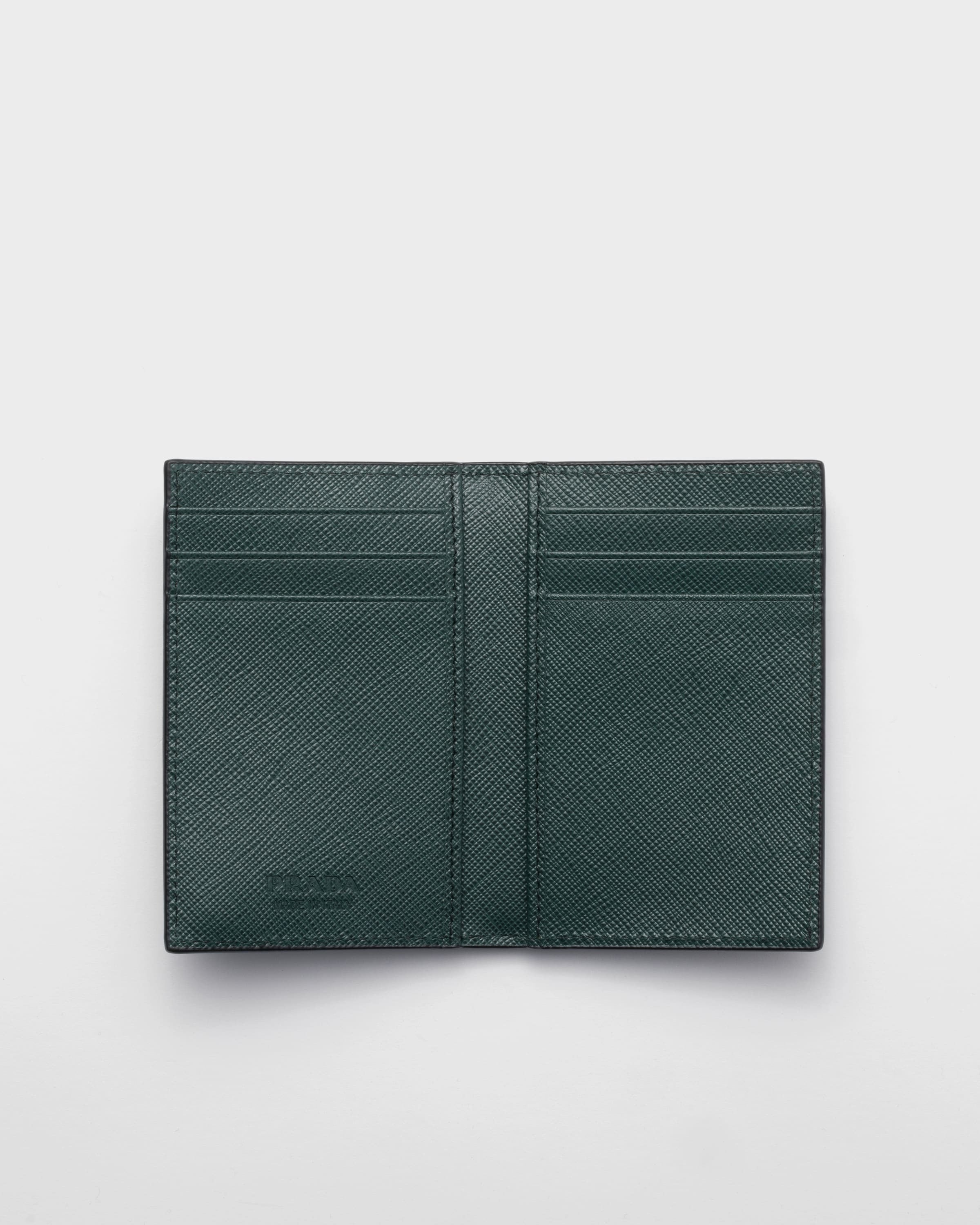 Saffiano Leather Card Holder Emerald Green