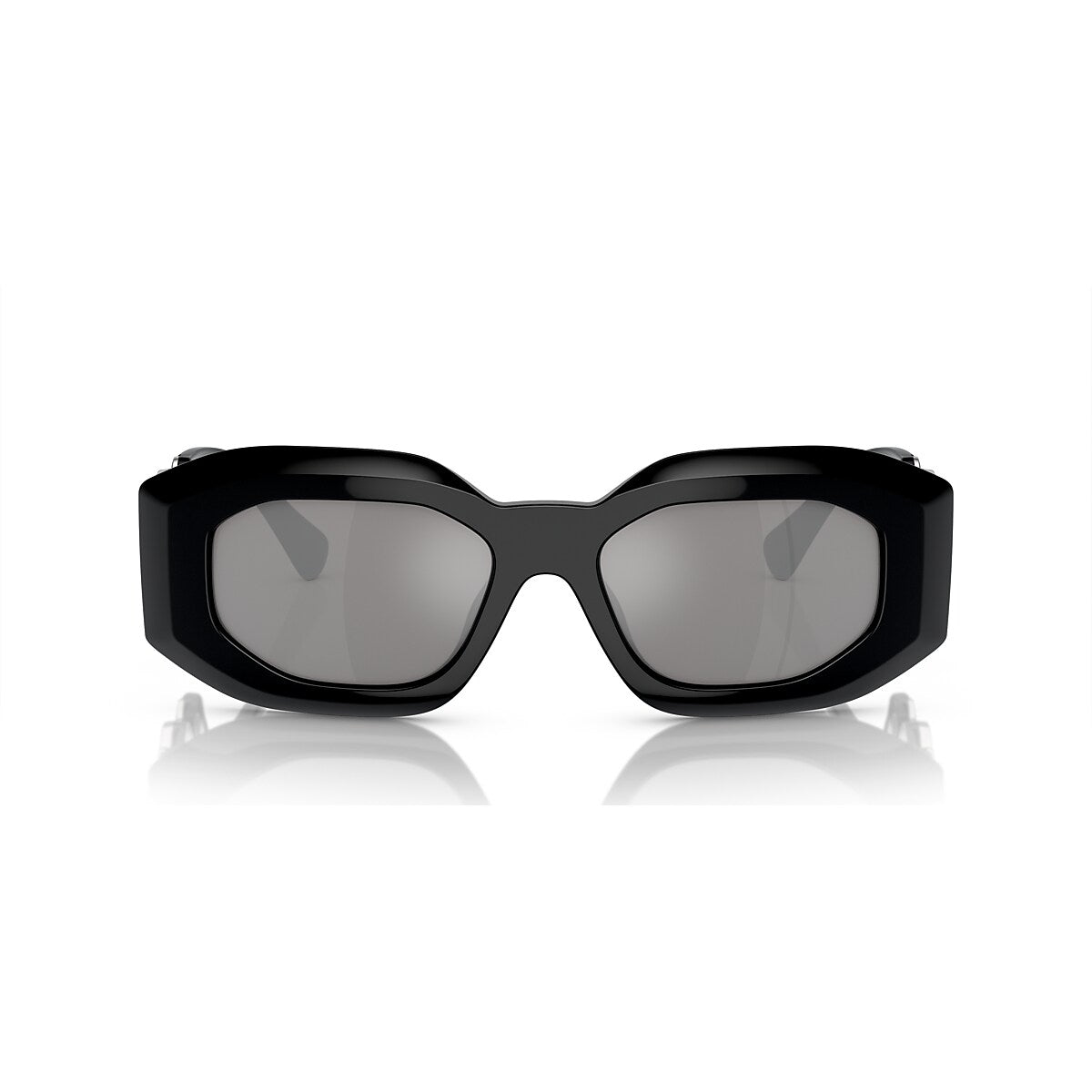 VERSACE VE4425U Black - Men Luxury Sunglasses, Light Grey Mirror Silver 80 Lens
