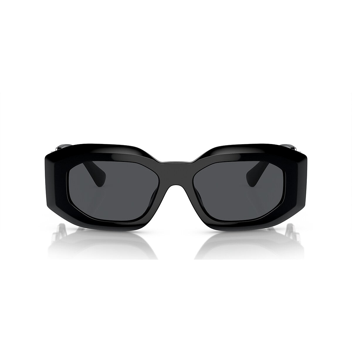 VERSACE VE4425U Black - Men Luxury Sunglasses, Light Grey Mirror Silver 80 Lens