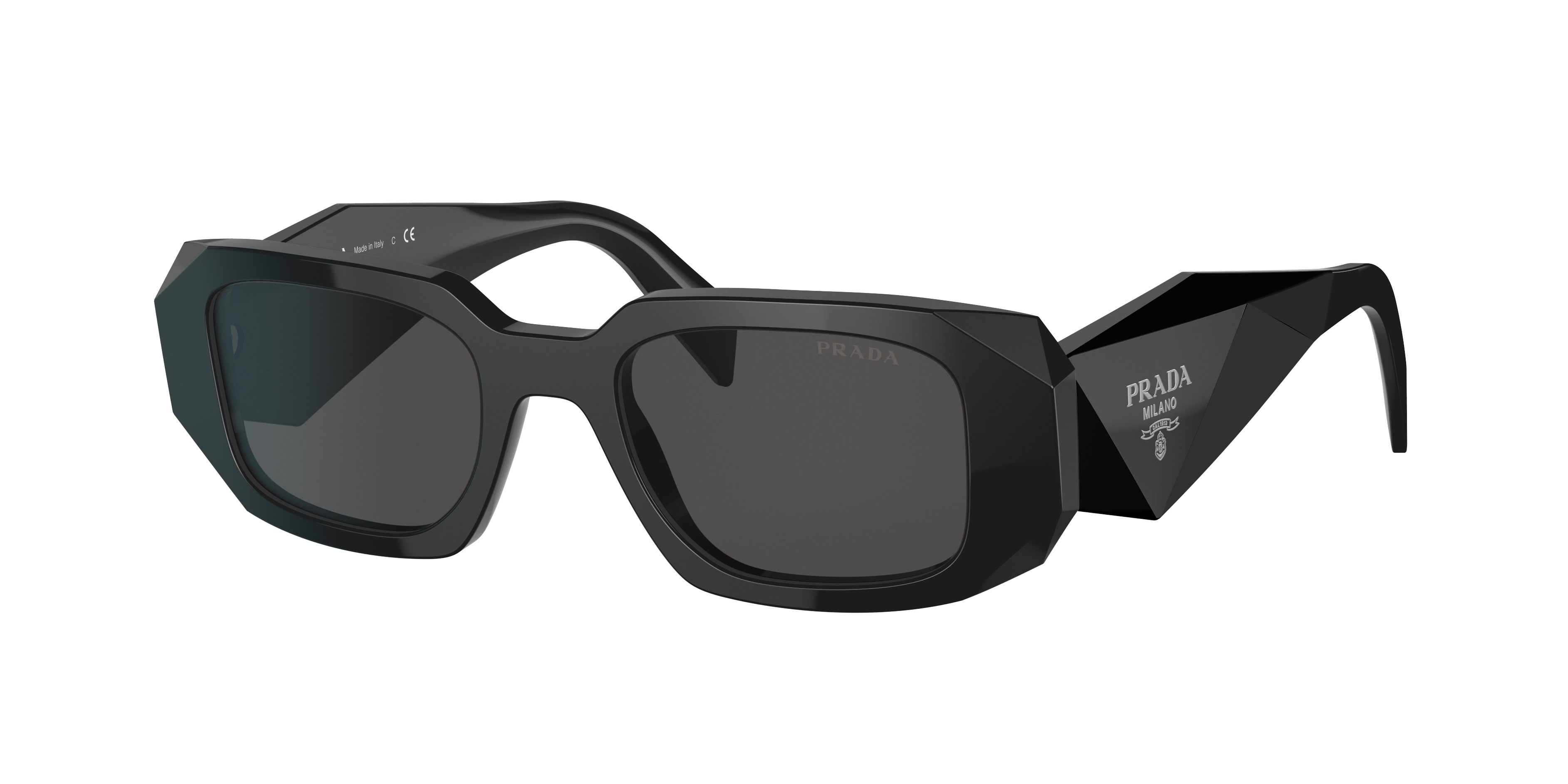 PRADA PR 17WS Black - Women Luxury Sunglasses, Dark Grey Lens