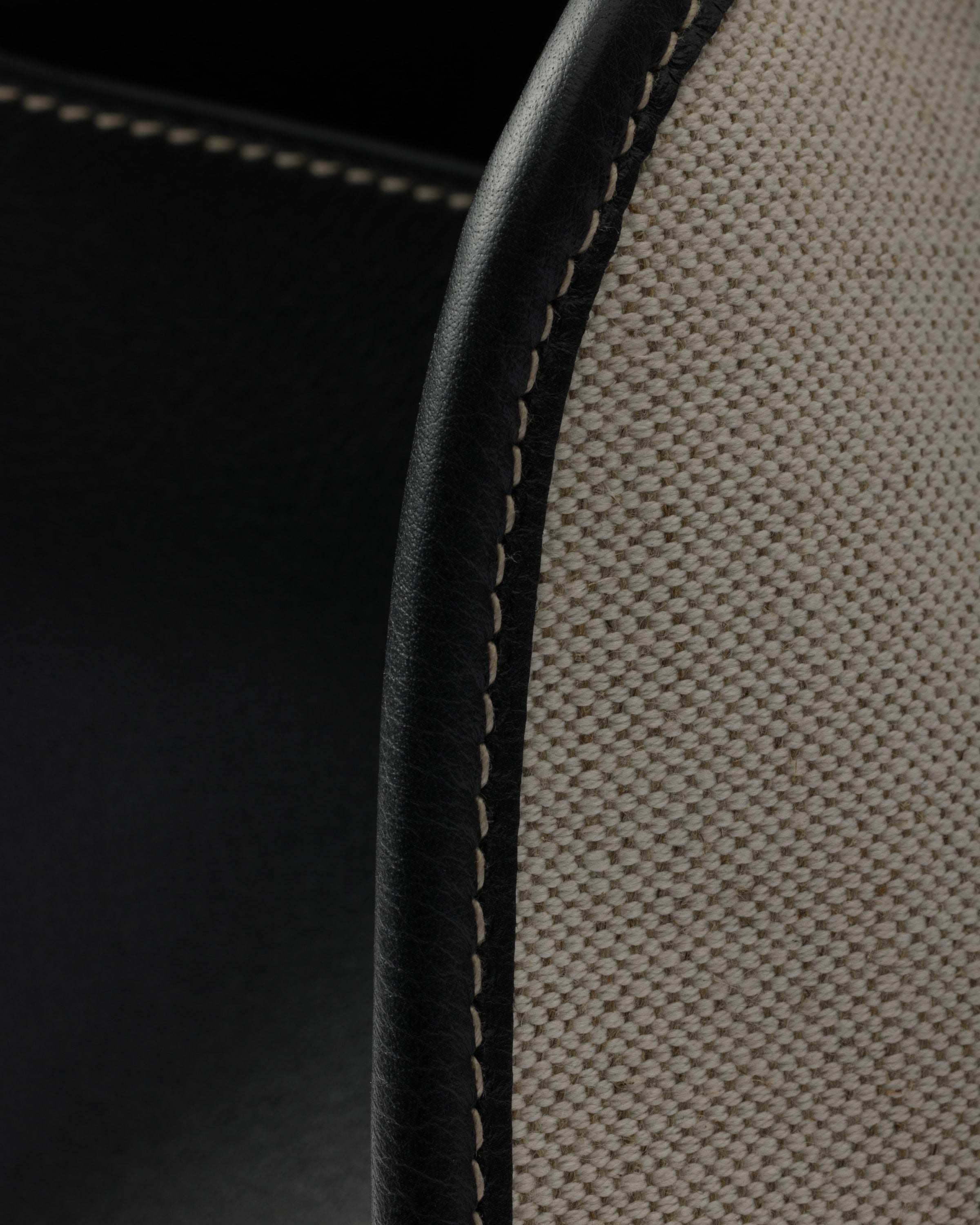 Medium linen blend and leather tote bag Tan/Black