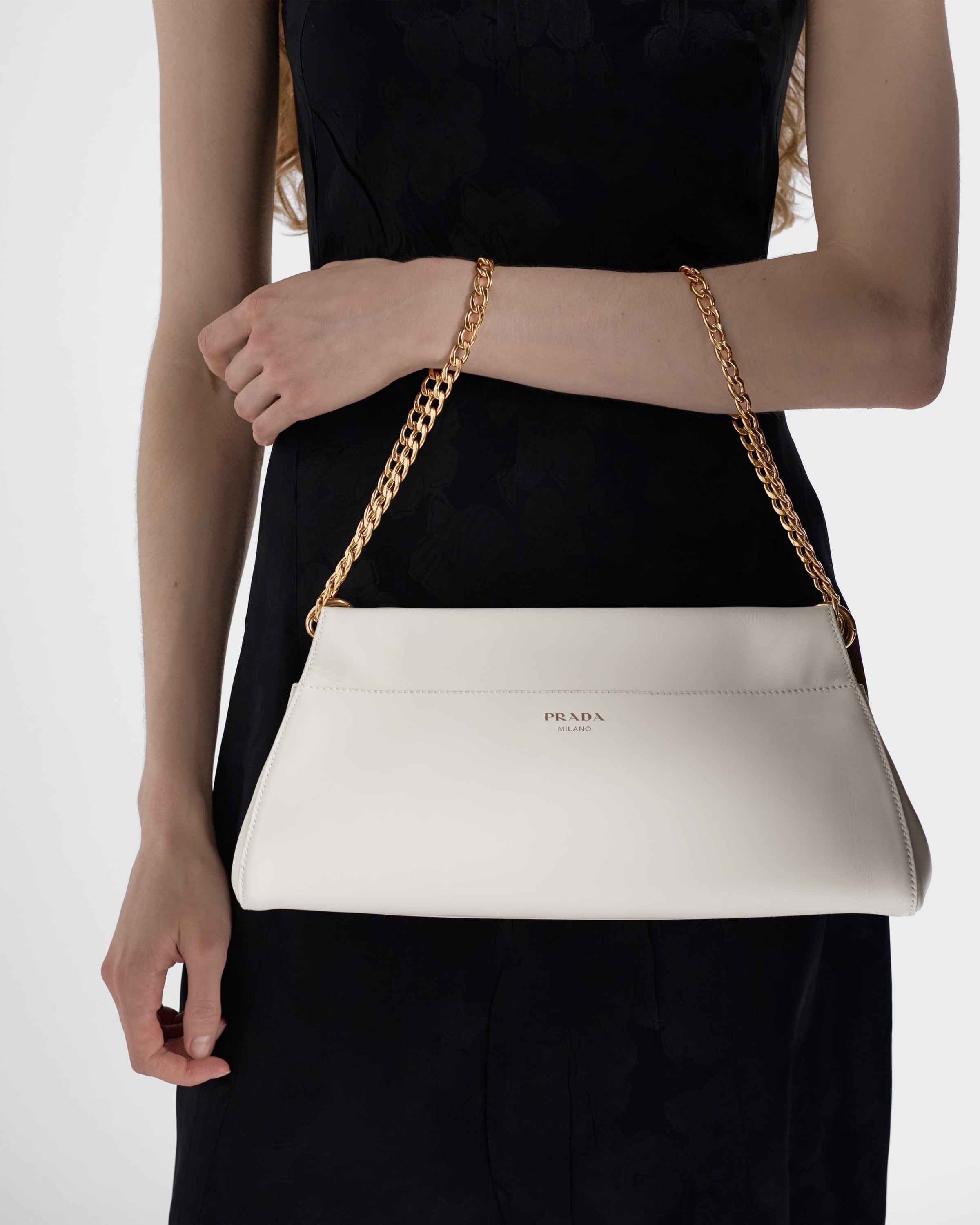 Prada Enchaîné medium leather bag White