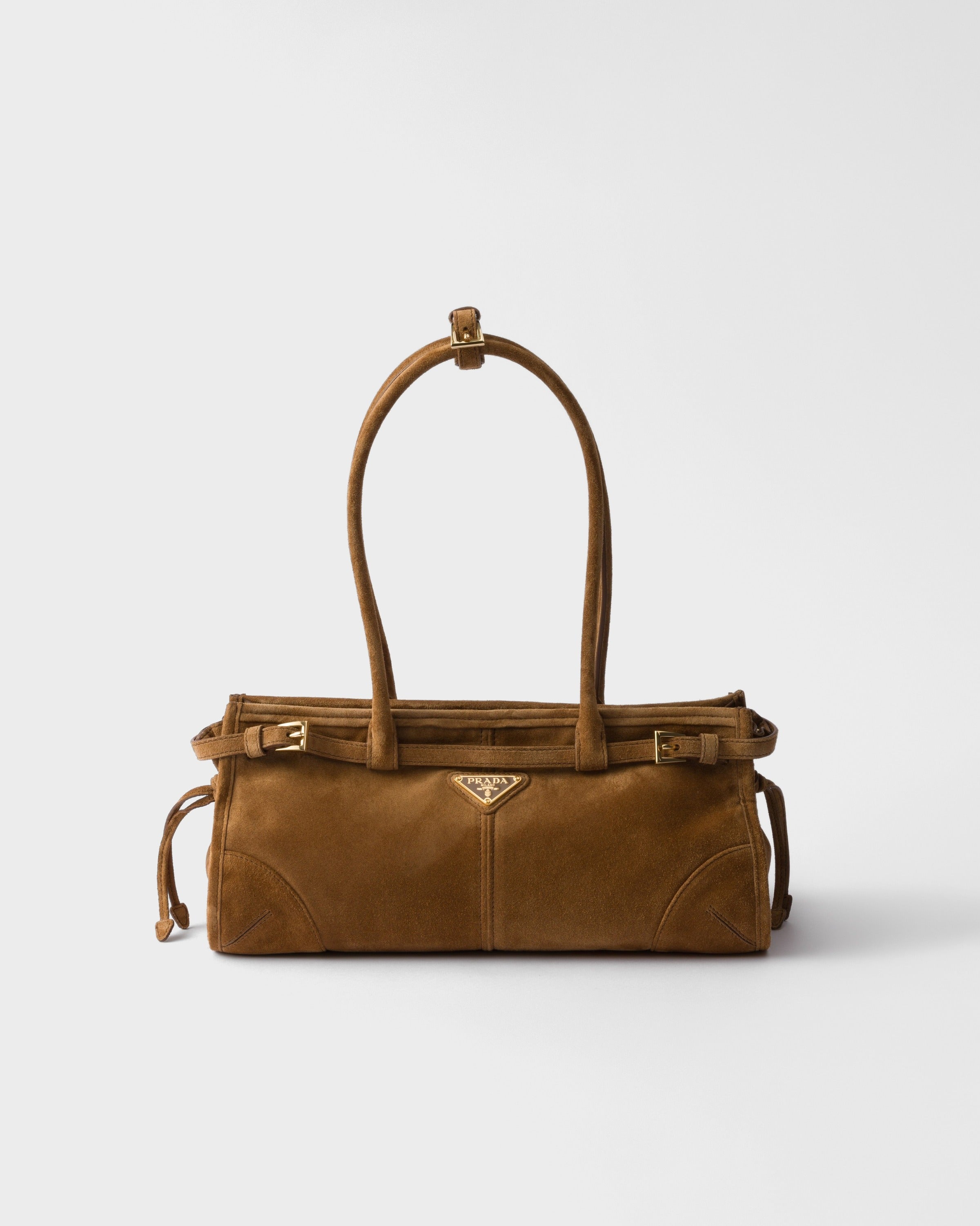Prada Bonnie medium suede handbag Cinnamon